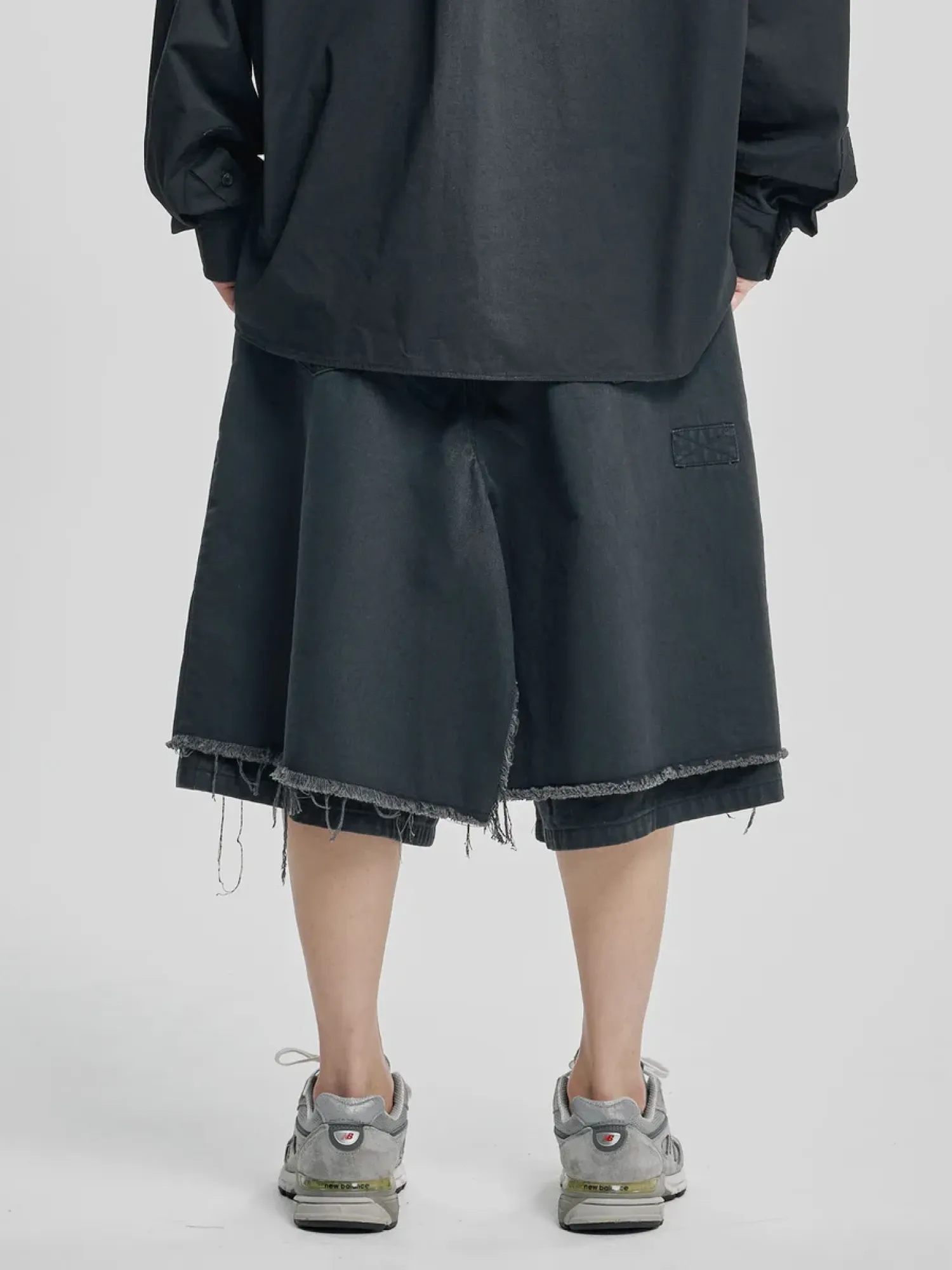 Шорты AJOBYAJO Washed Layered Cargo Black