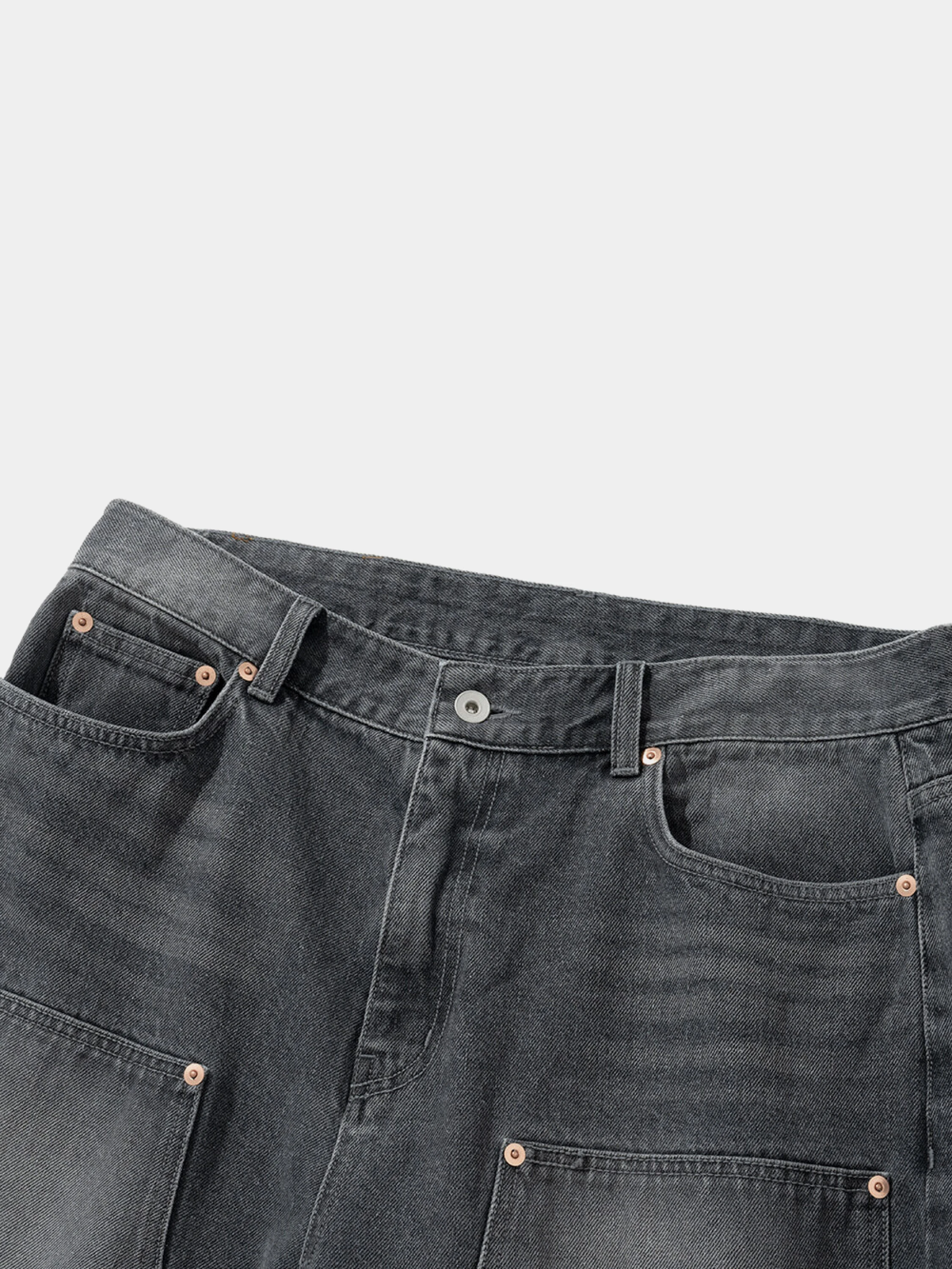 Шорты Uniform Bridge Double Knee Denim 12oz Washed Black