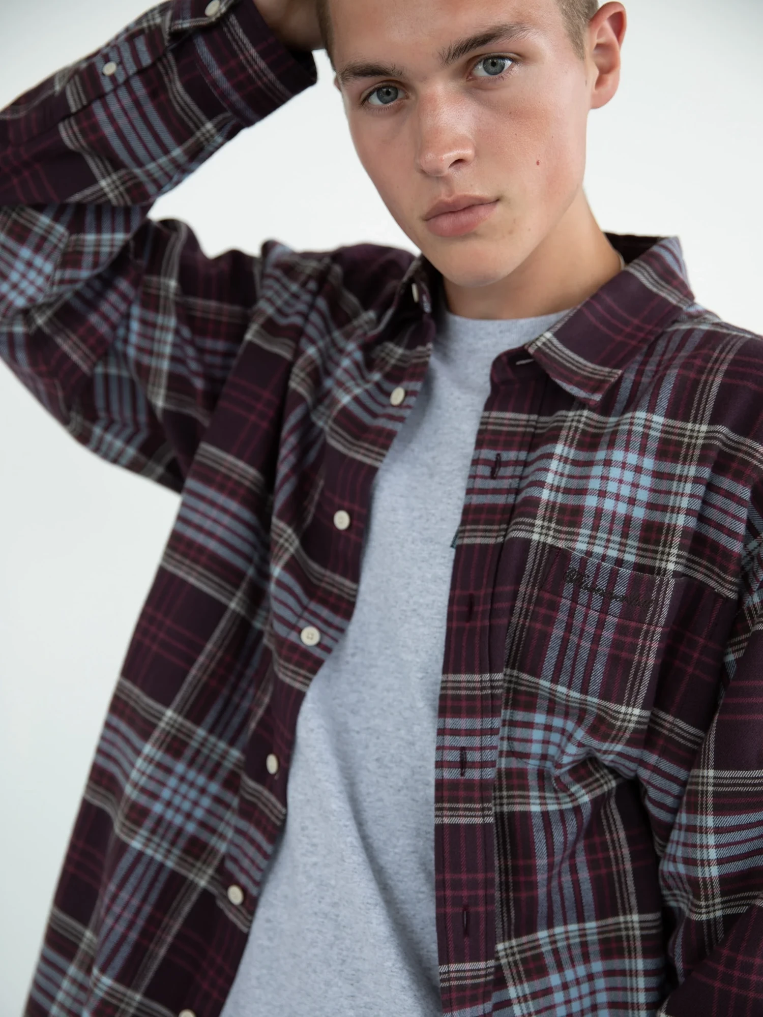 Рубашка thisisneverthat Flannel Check Burgundy