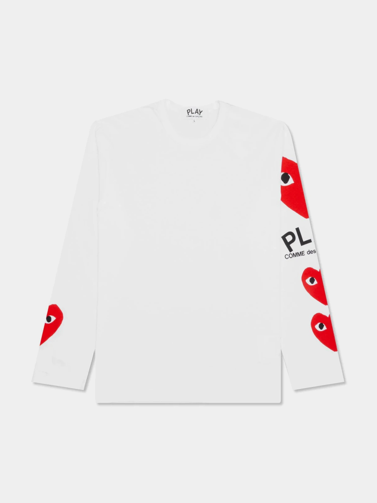 Лонгслив Comme des Garçons PLAY Play 3 Heart White