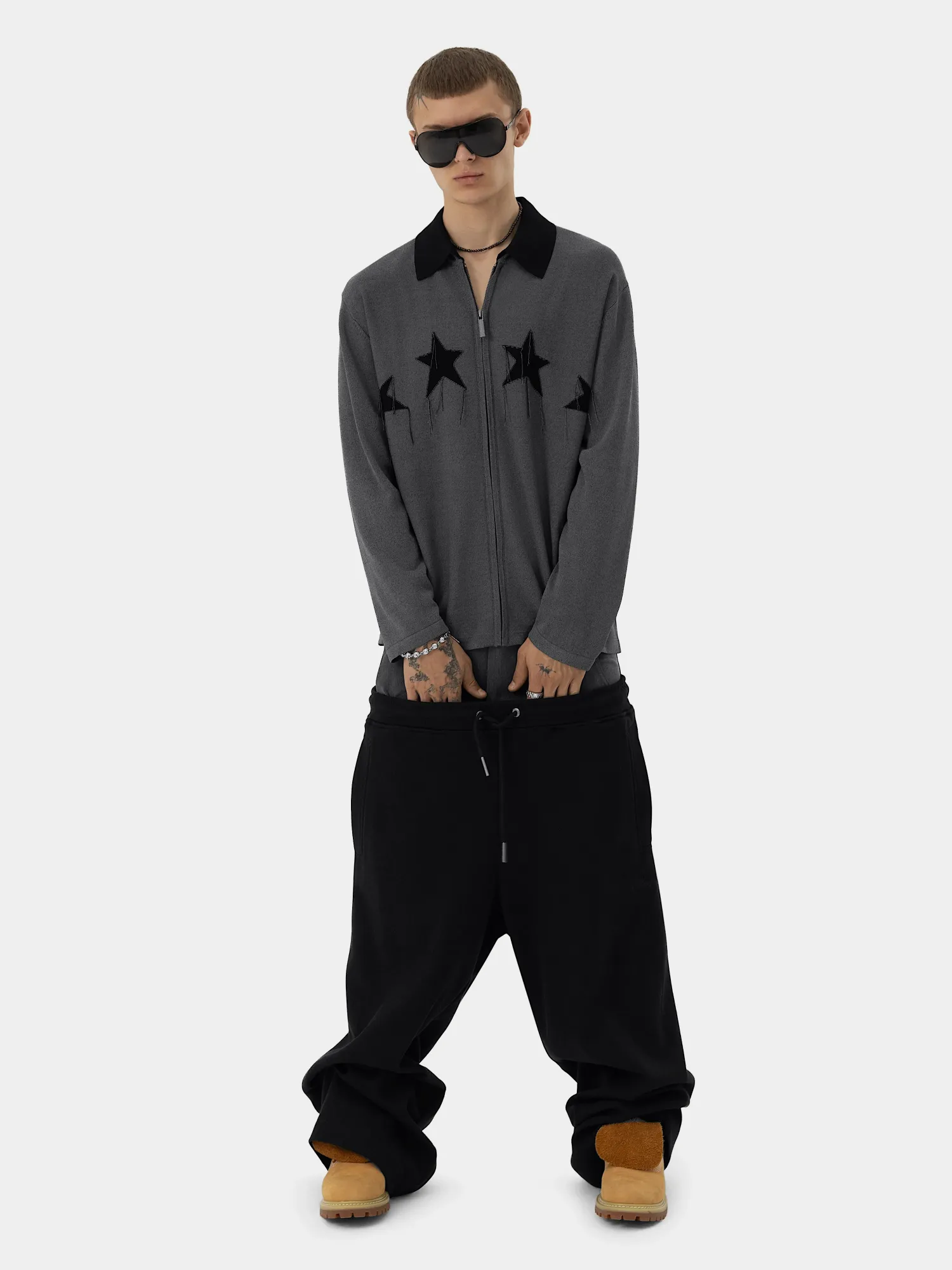 Джемпер на молнии MADFRENZY STAR Grey