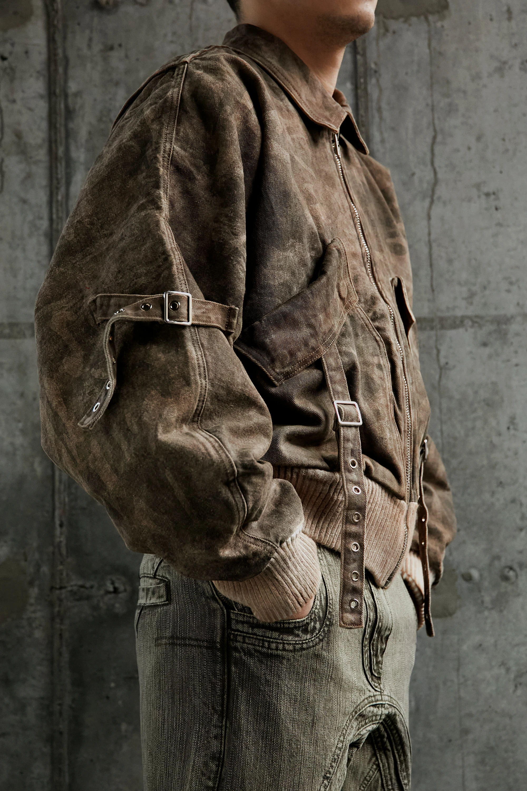 Бомбер NO/FAITH STUDIOS Cargo Bomber Jacket Beige