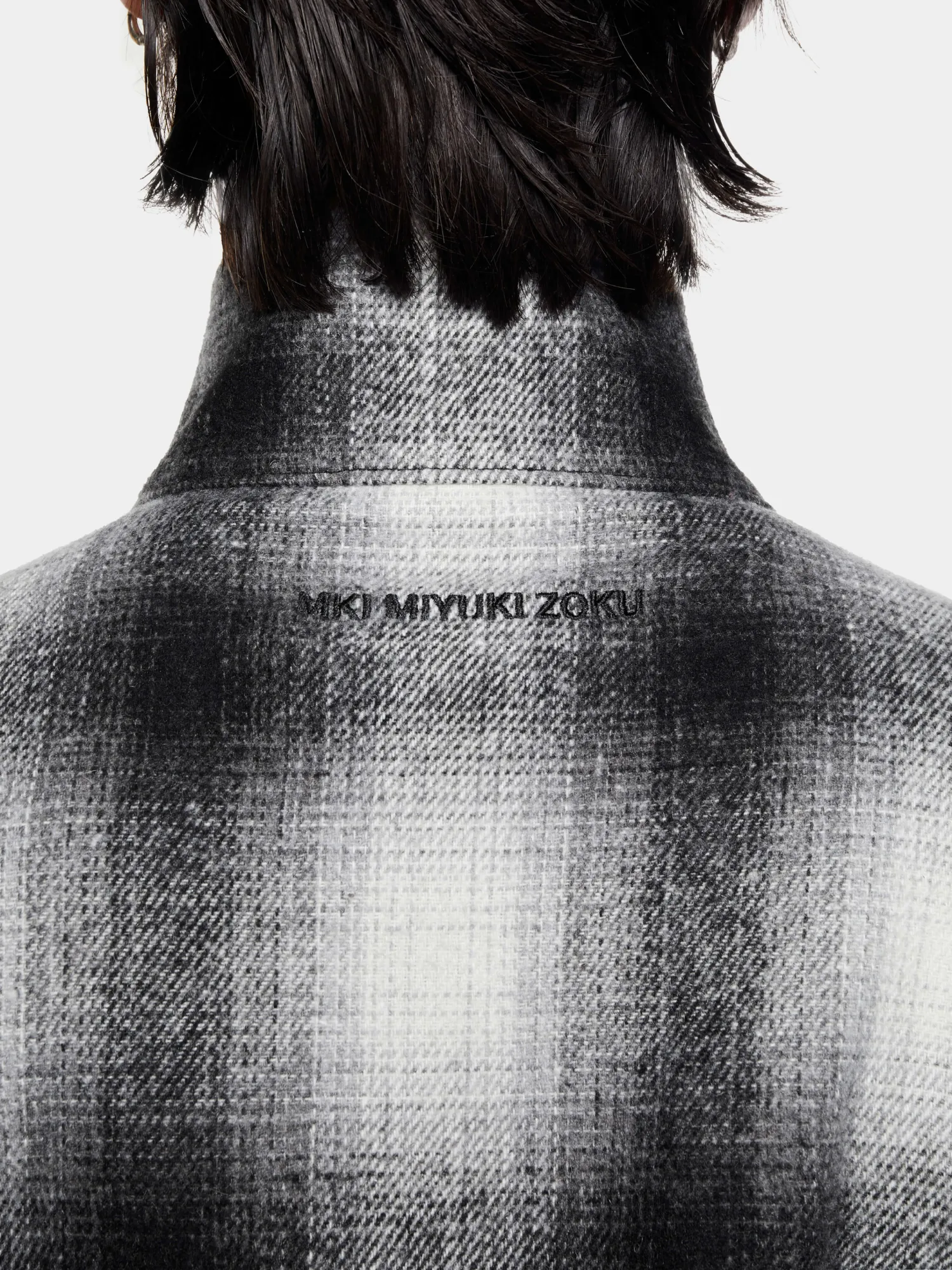 Овершот MKI MIYUKI ZOKU Wool Check Track Off White/Black