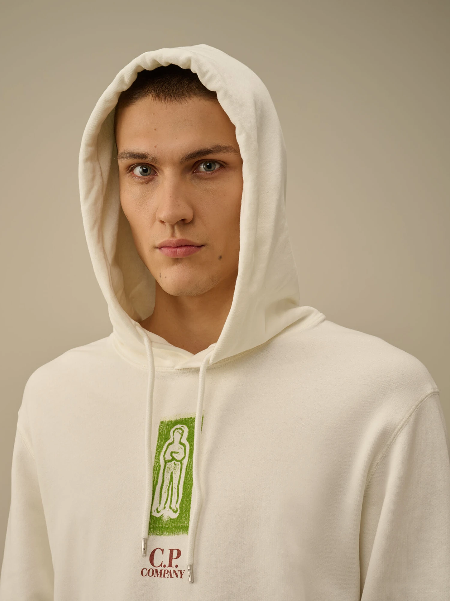 Худи C.P. Company Cotton Fleece Hooded Gauze White