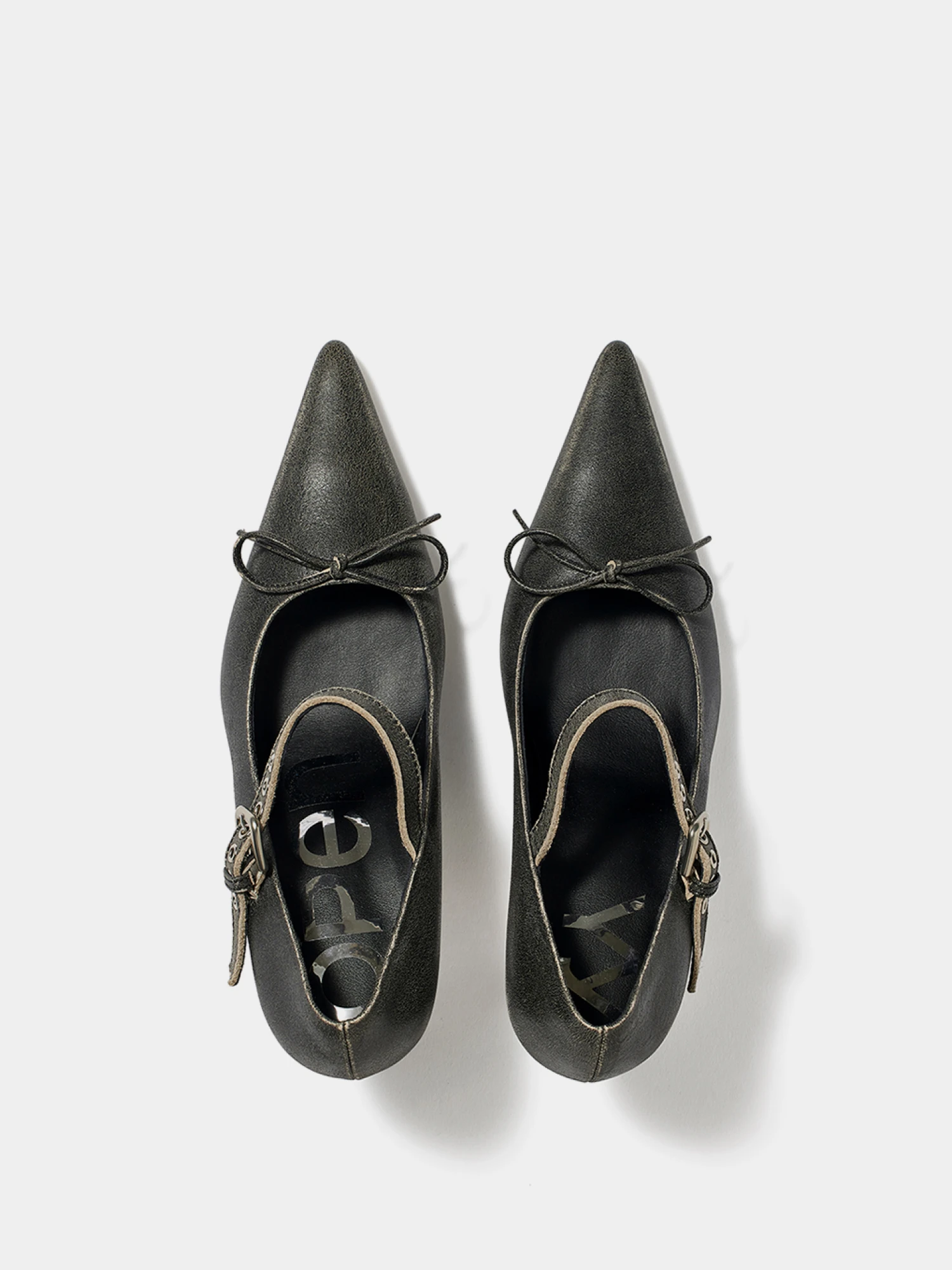 Женские Туфли OPEN YY Buckle Pointy Heels Grey