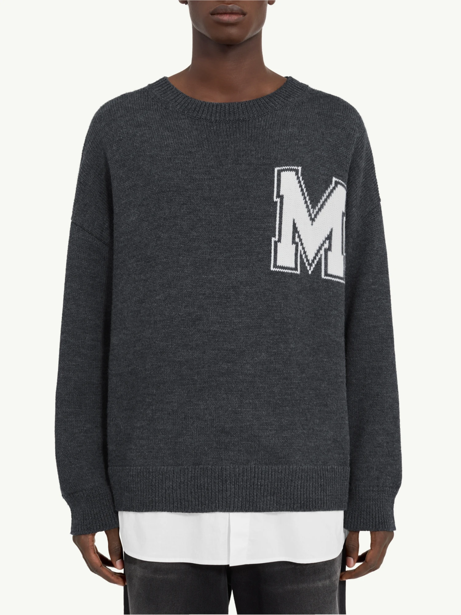 Свитер MM6 Maison Margiela Two in One Varsity Dark Grey