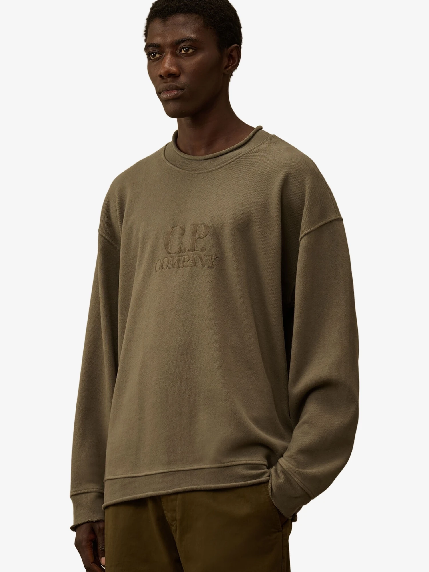 Свитшот C.P. Company Logo Embroidered Crewneck Gunmetal