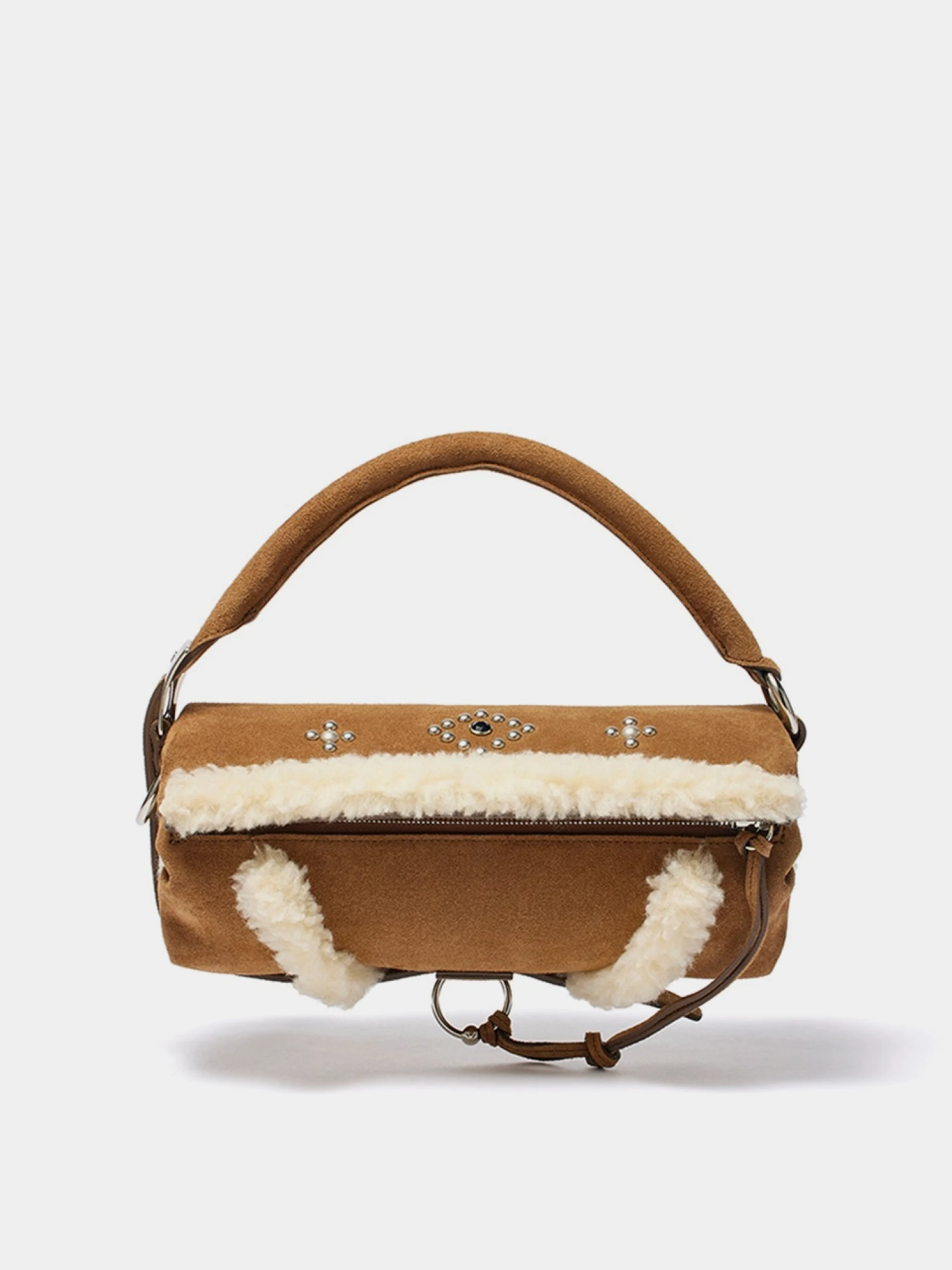 Женская сумка OPEN YY Shearling Stud Pillow Brown