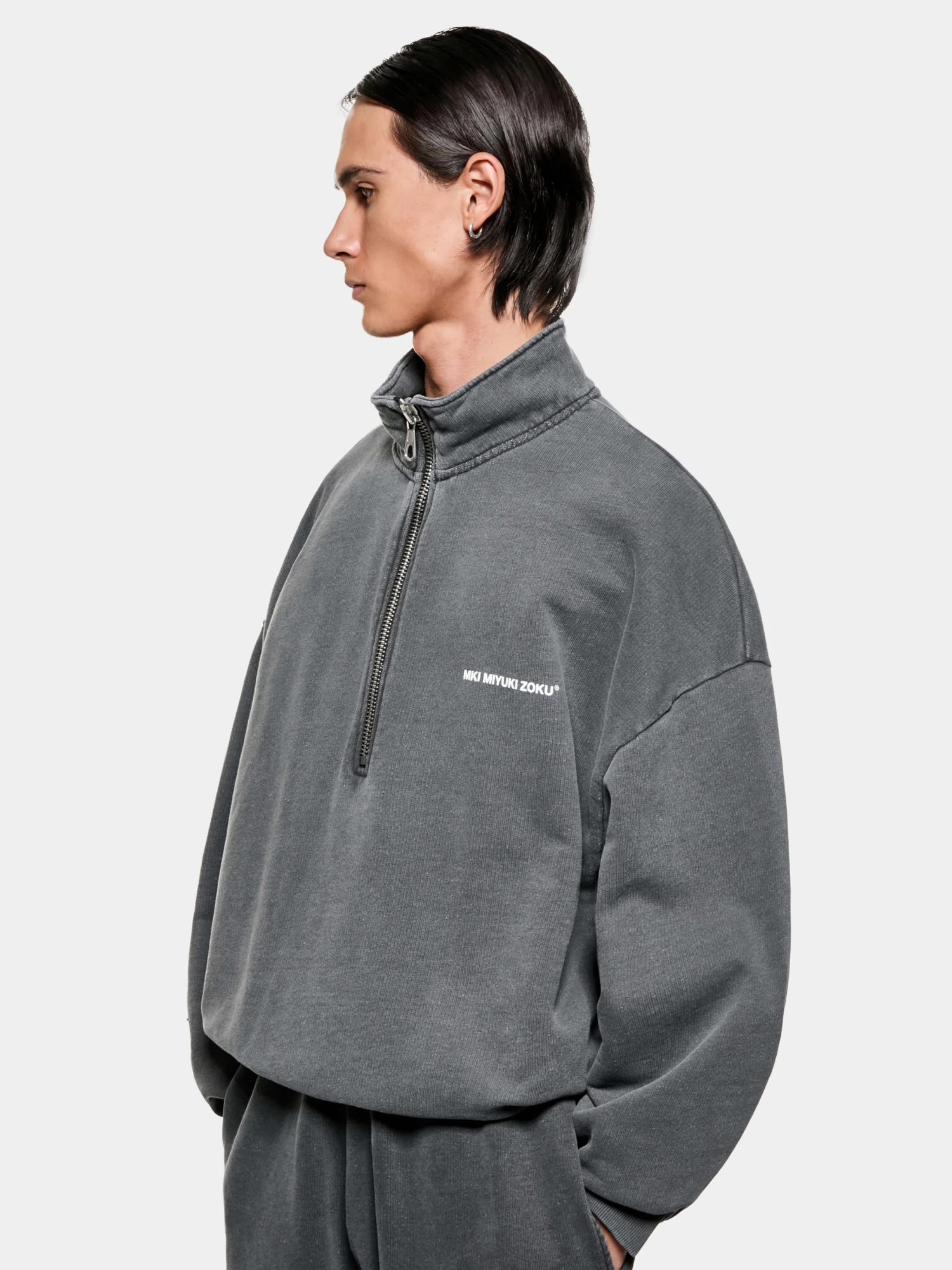 Халф-зип MKI MIYUKI ZOKU Uniform Quarter Zip Pigment Black
