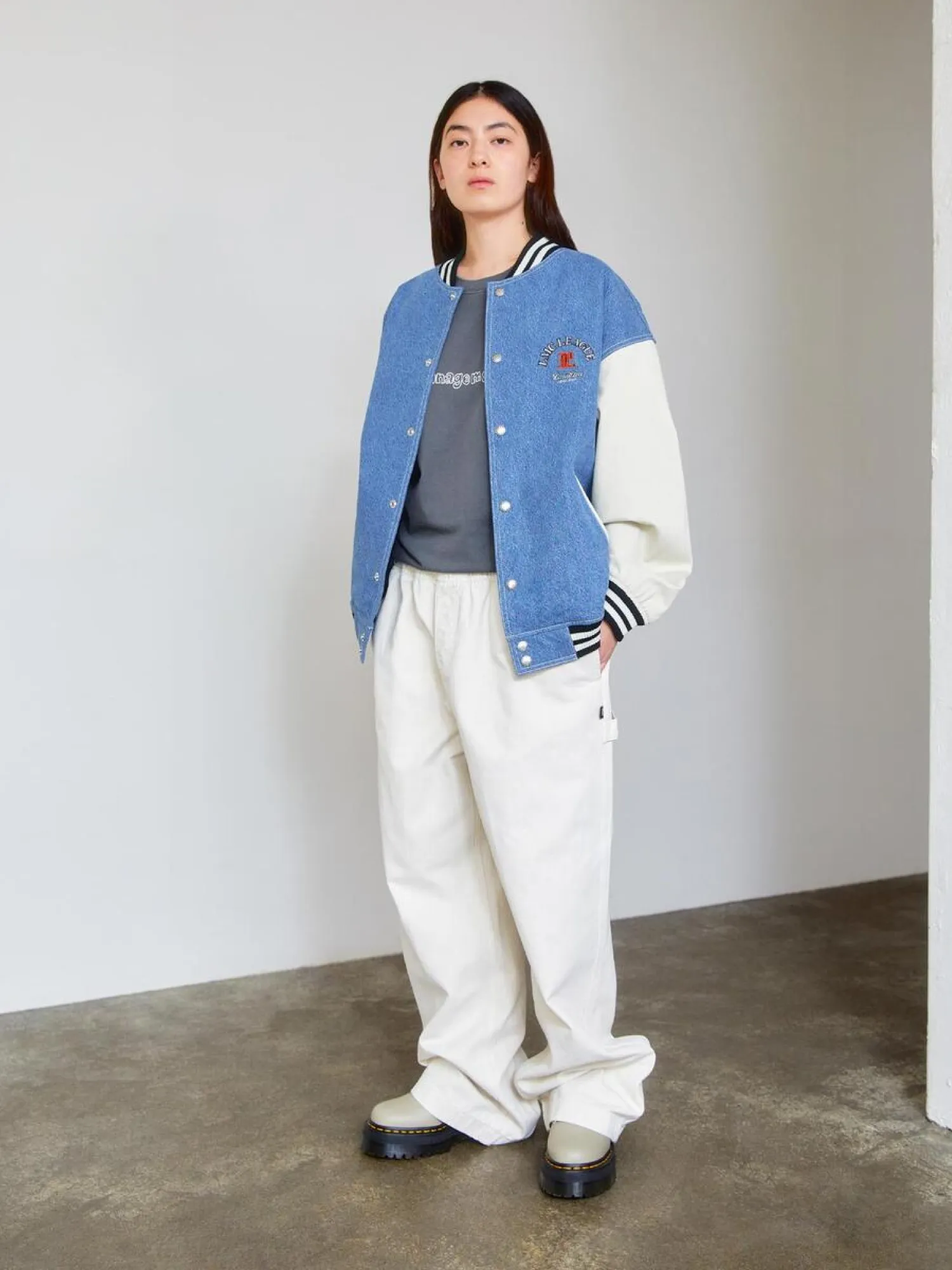 Бомбер LMC Denim Varsity Jacket Blue