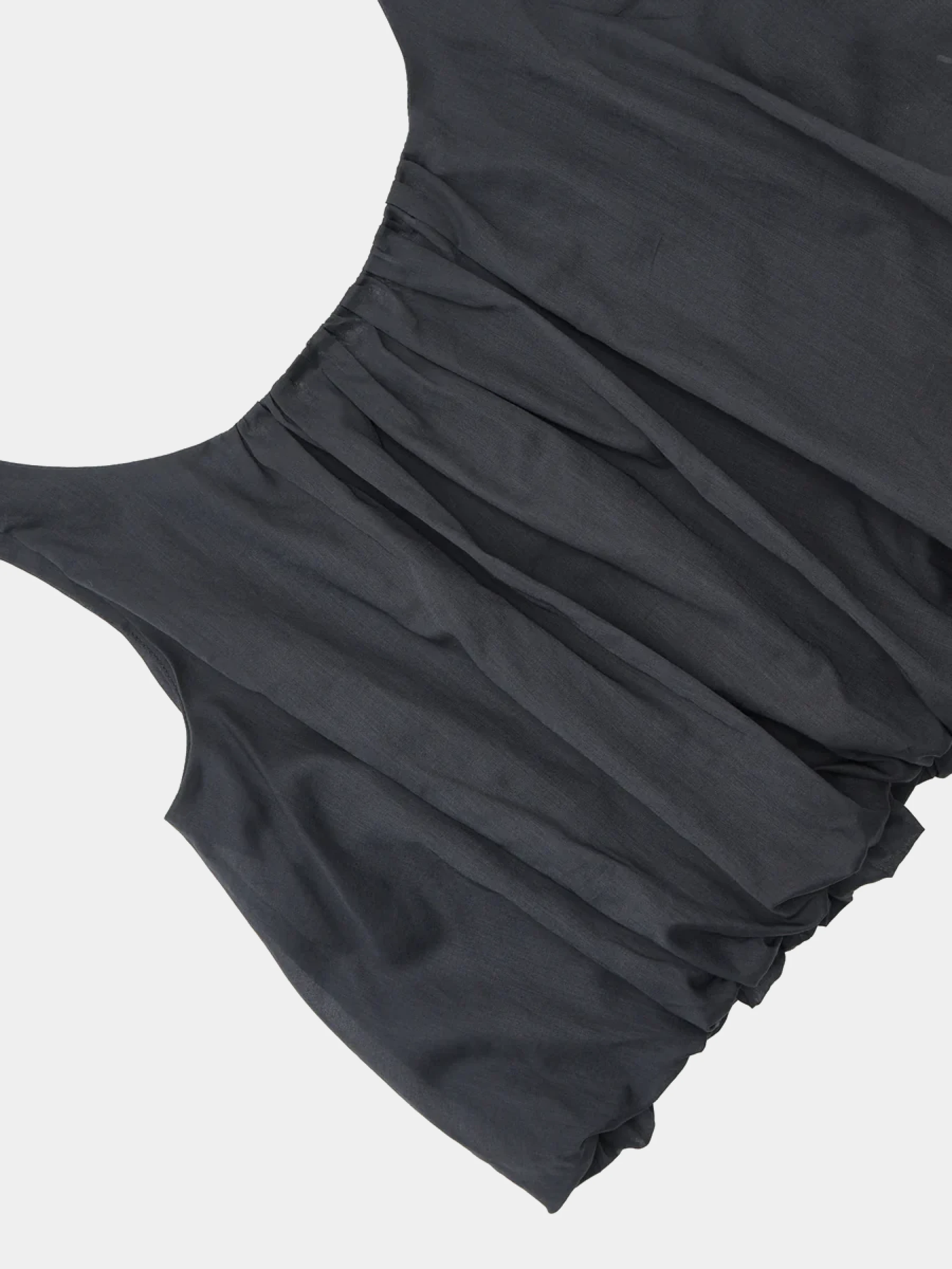Топ AMOMENTO Sheer Volume Crop Top Navy