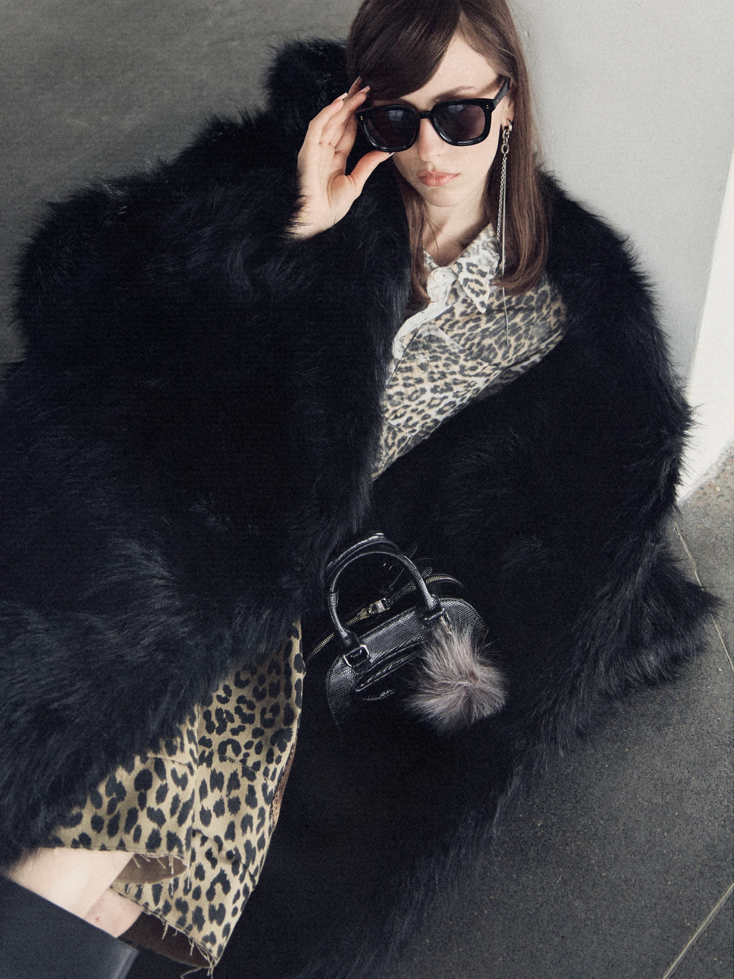 Шуба entire studios Vast Fur Coat Black