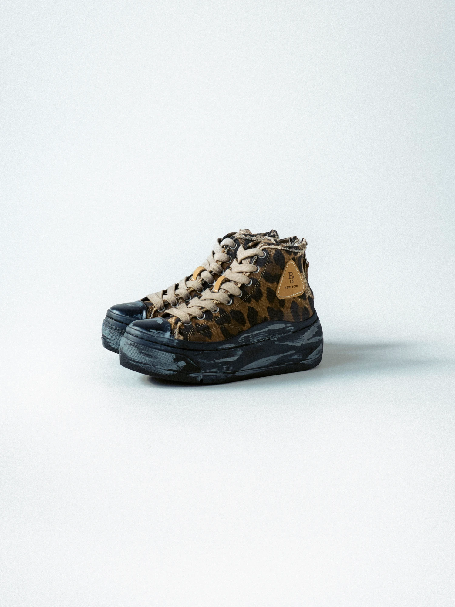 Женские Кеды R13 Kurt High Top Brown Leopard