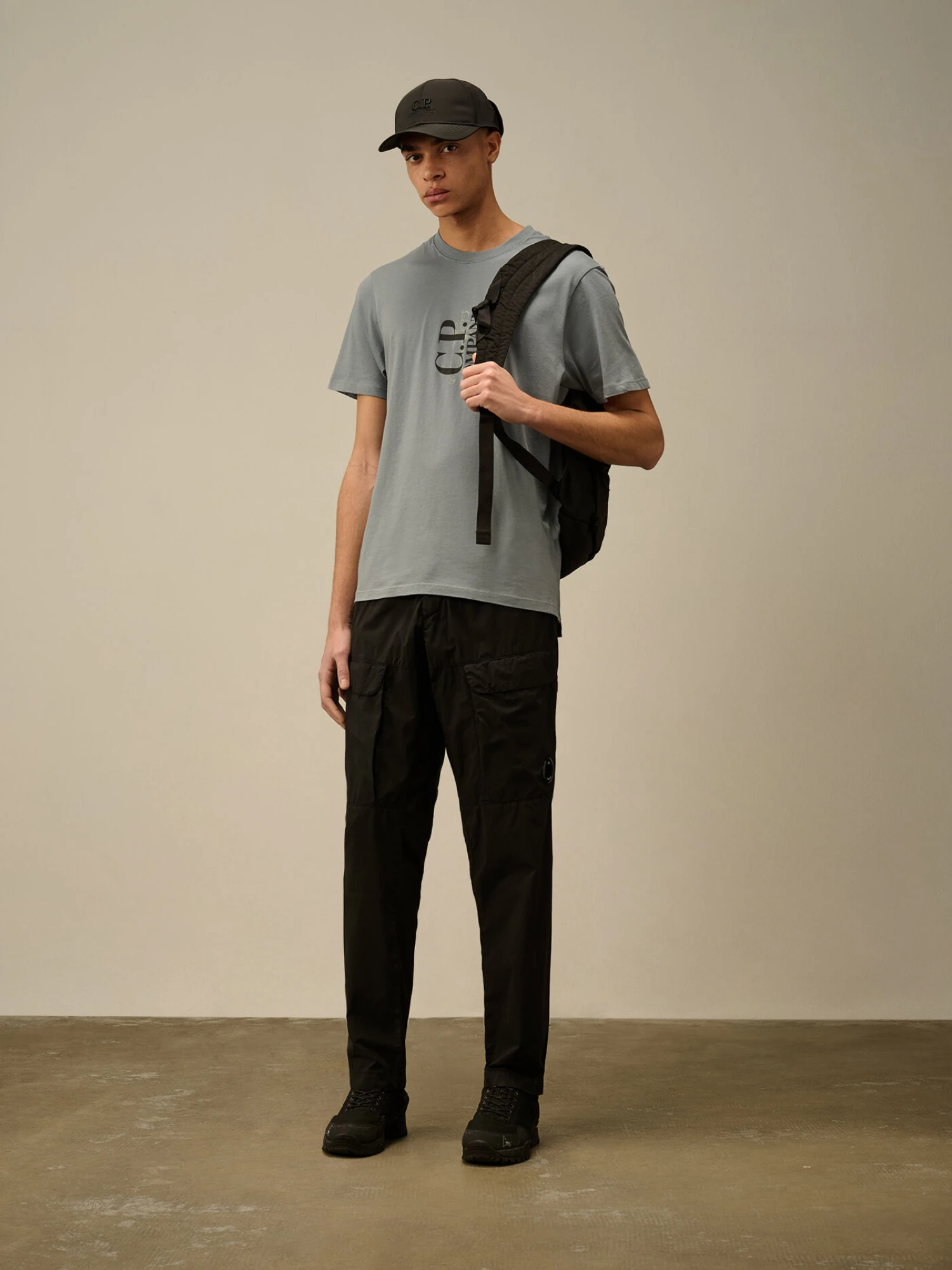 Брюки C.P. Company 50 Fili Stretch Loose Cargo Black