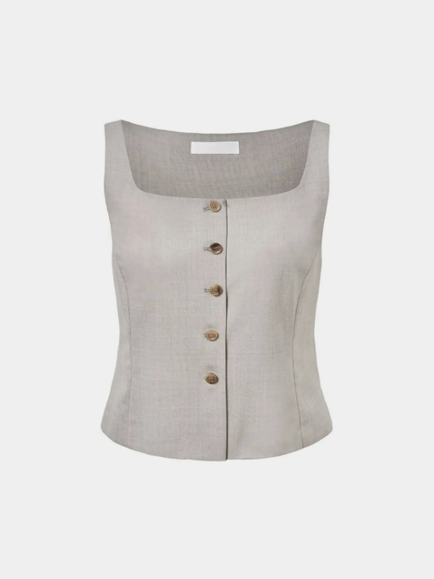 Женский жилет AMOMENTO Scoop Neck Two Way Beige