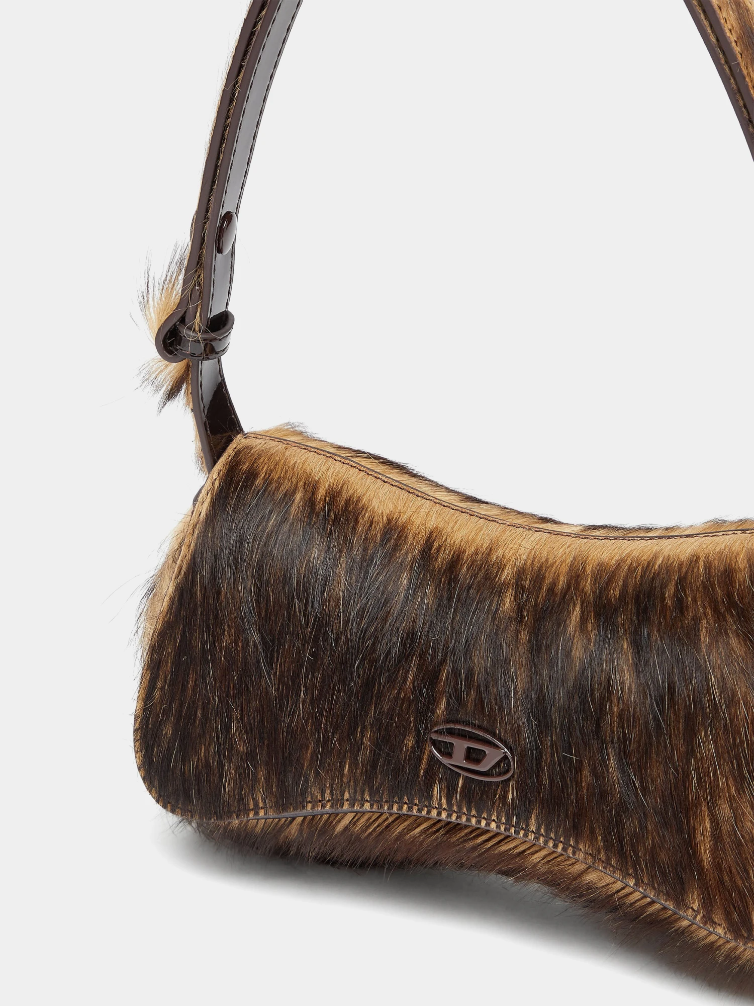 Сумка Diesel Play Clutch Hairy Leather Brown