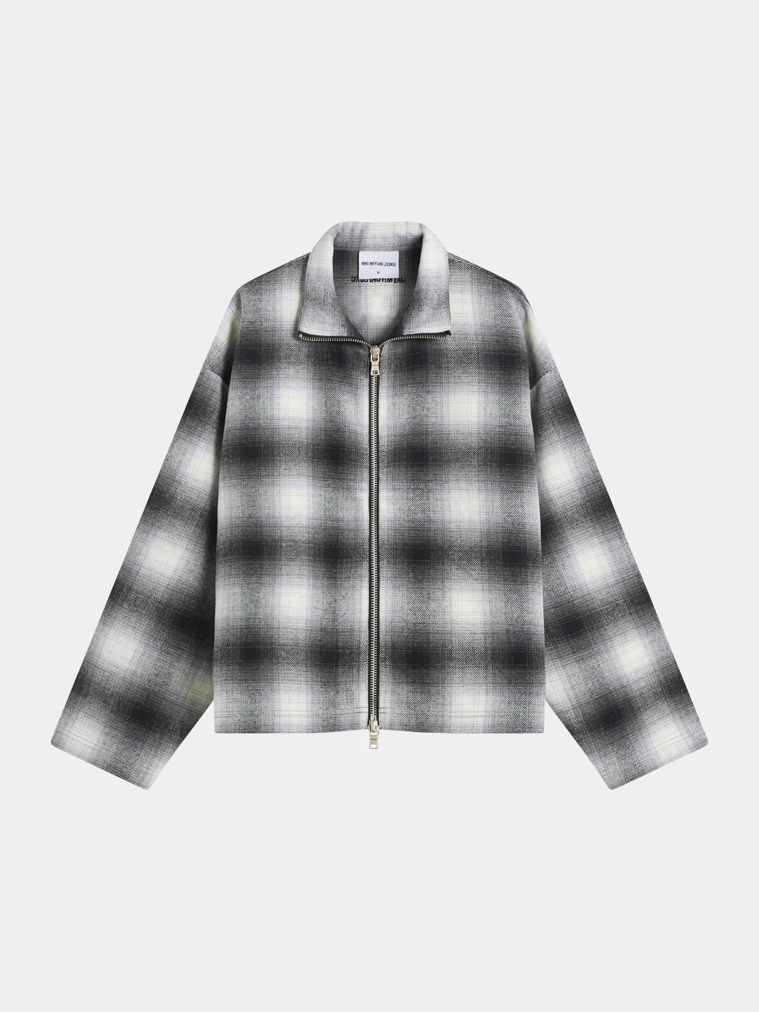 Овершот MKI MIYUKI ZOKU Wool Check Track Off White/Black
