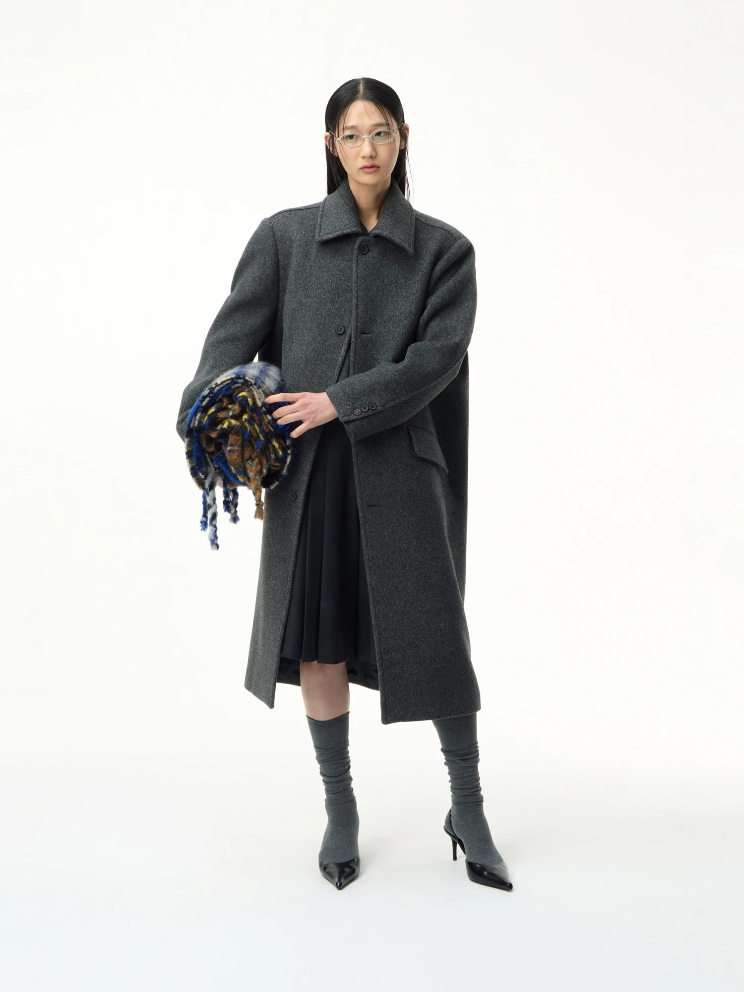 Пальто ADERERROR BK Tag Coat 01 Charcoal
