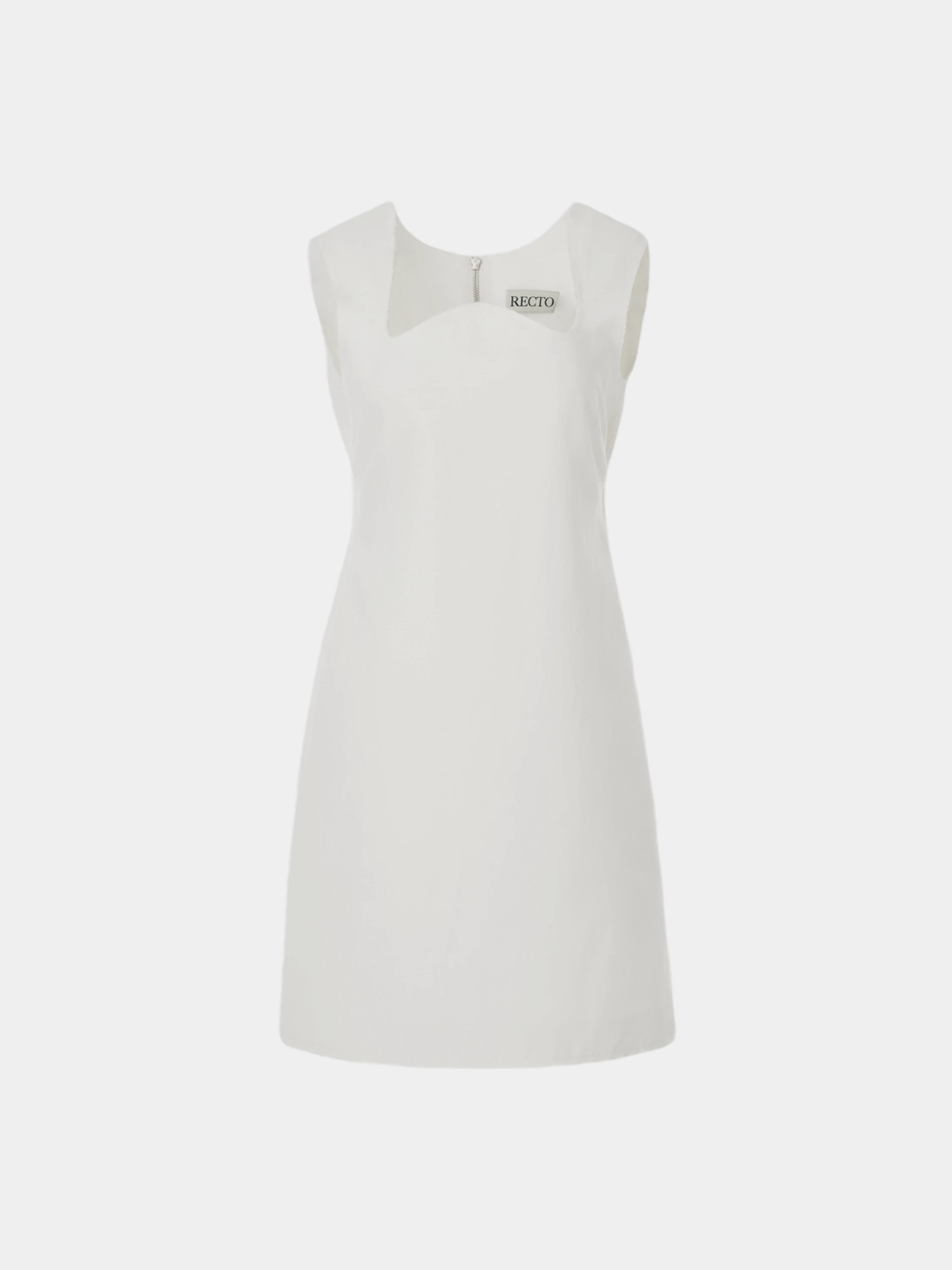 Женское платье Recto Signature Curved Neck Dress White
