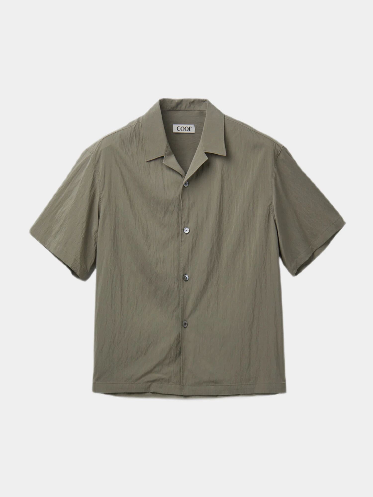 Рубашка COOR Natural Wrinkle Open Collar Khaki