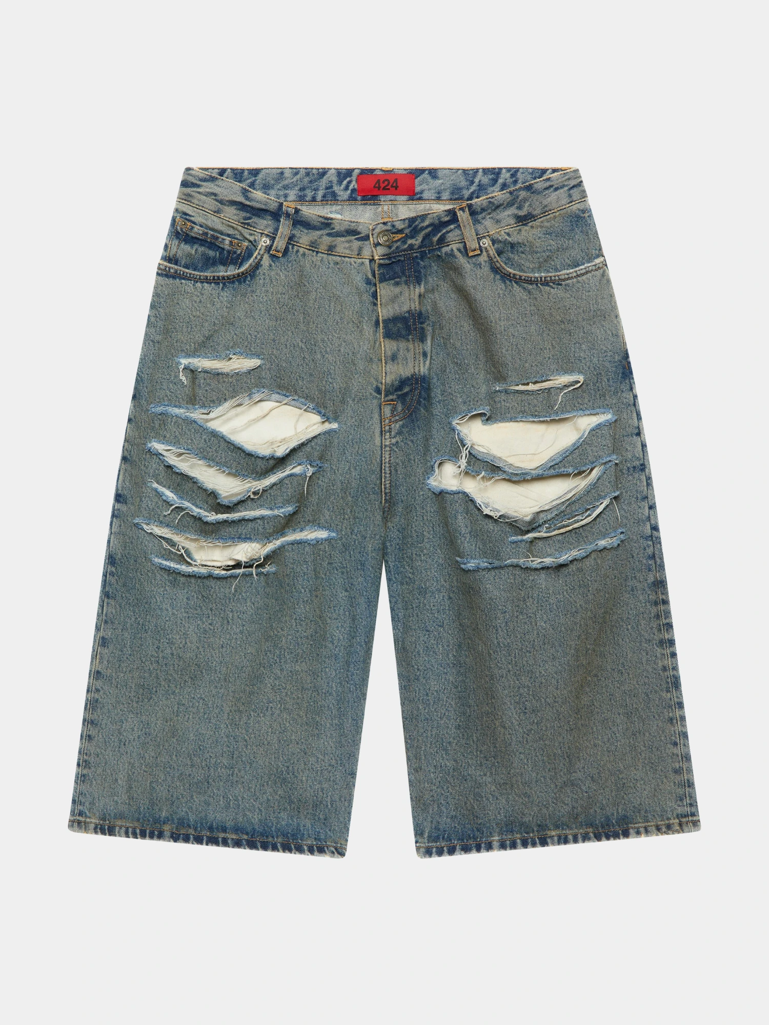 Шорты 424 Big Daddy Denim Short Sugar Washing Blue Brown