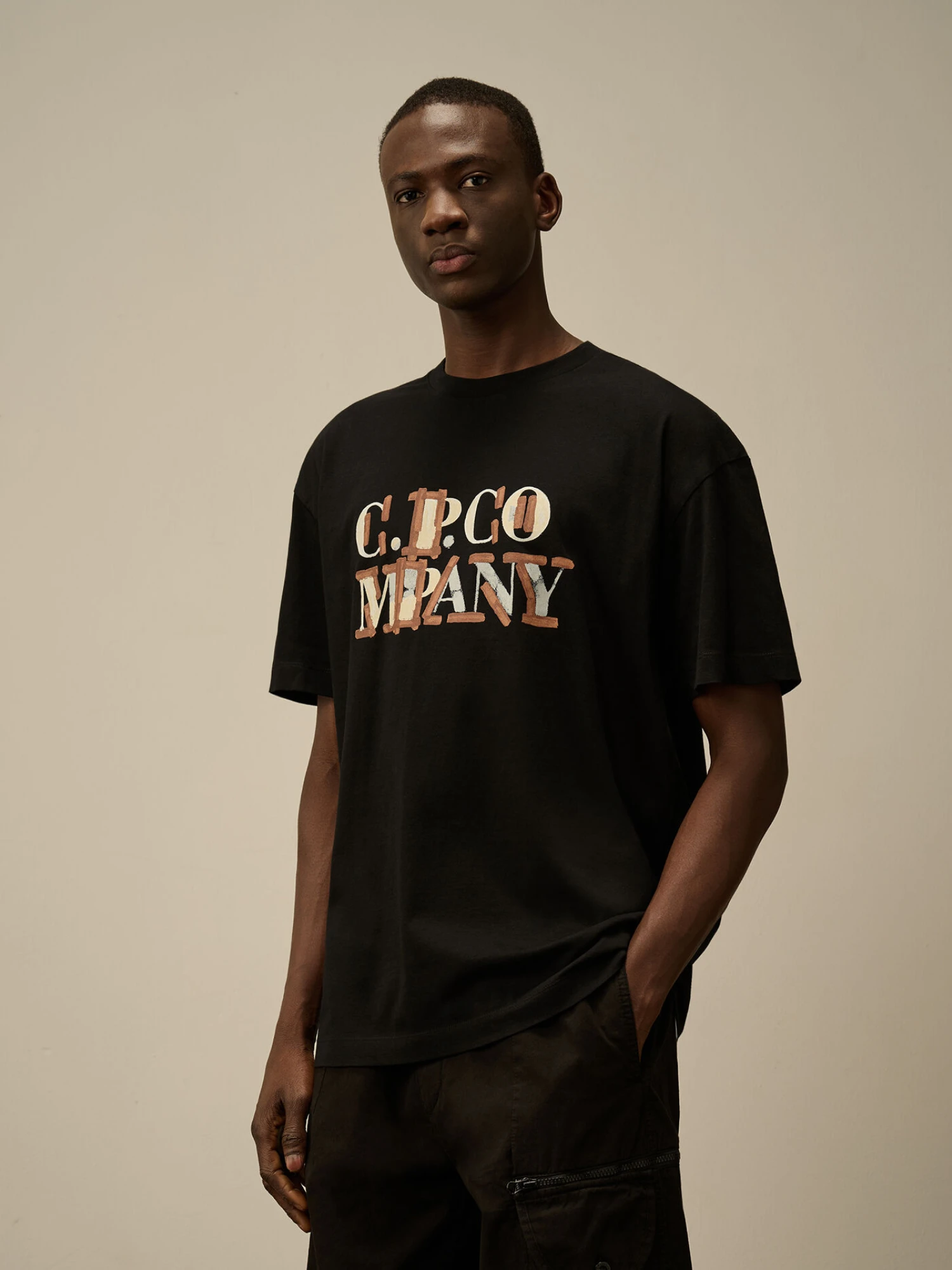 Футболка C.P. Company 30/1 Jersey Blurred Logo Black