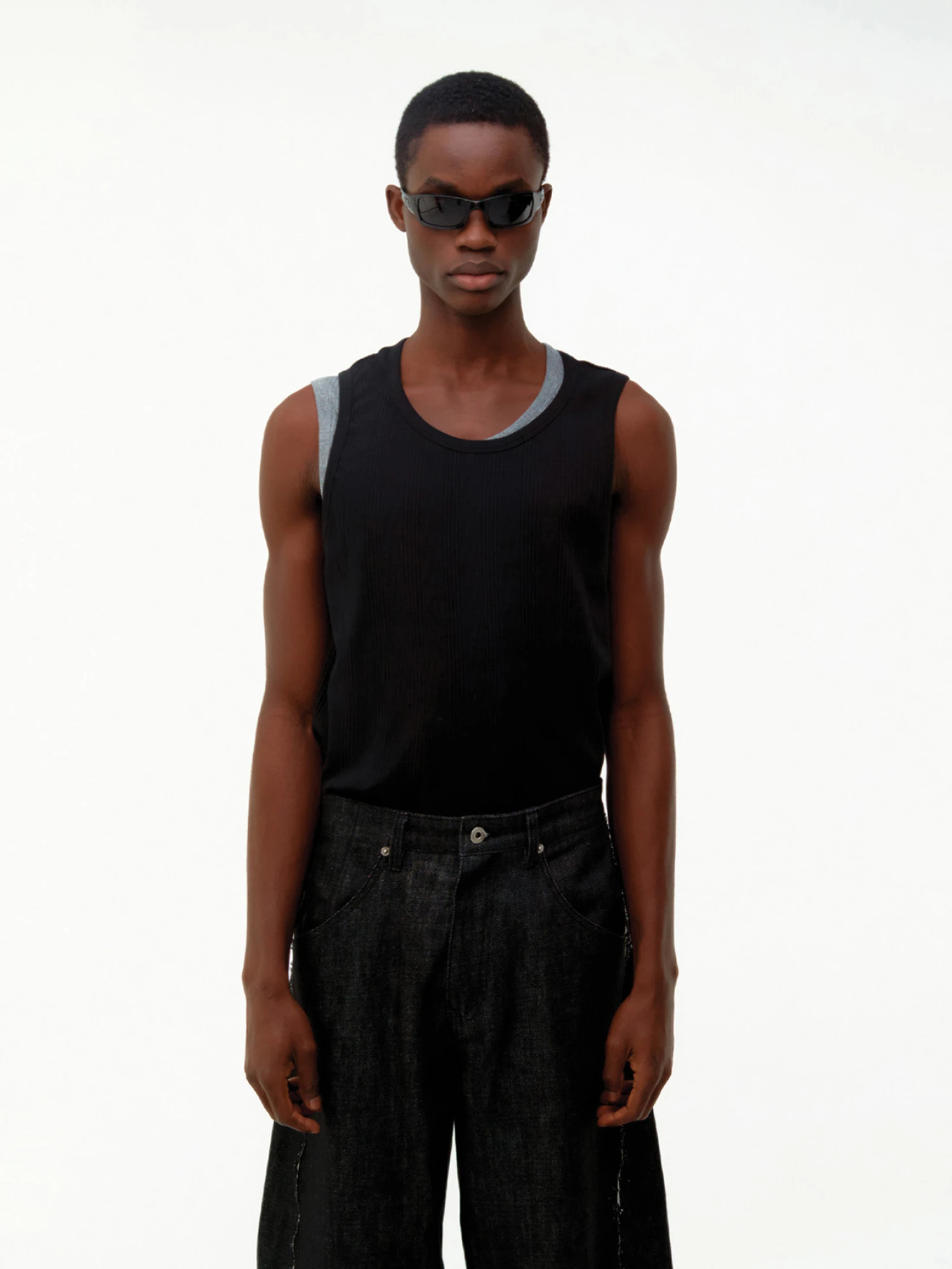 Майка COOR Scoop-Neck Ribbed Tank Black