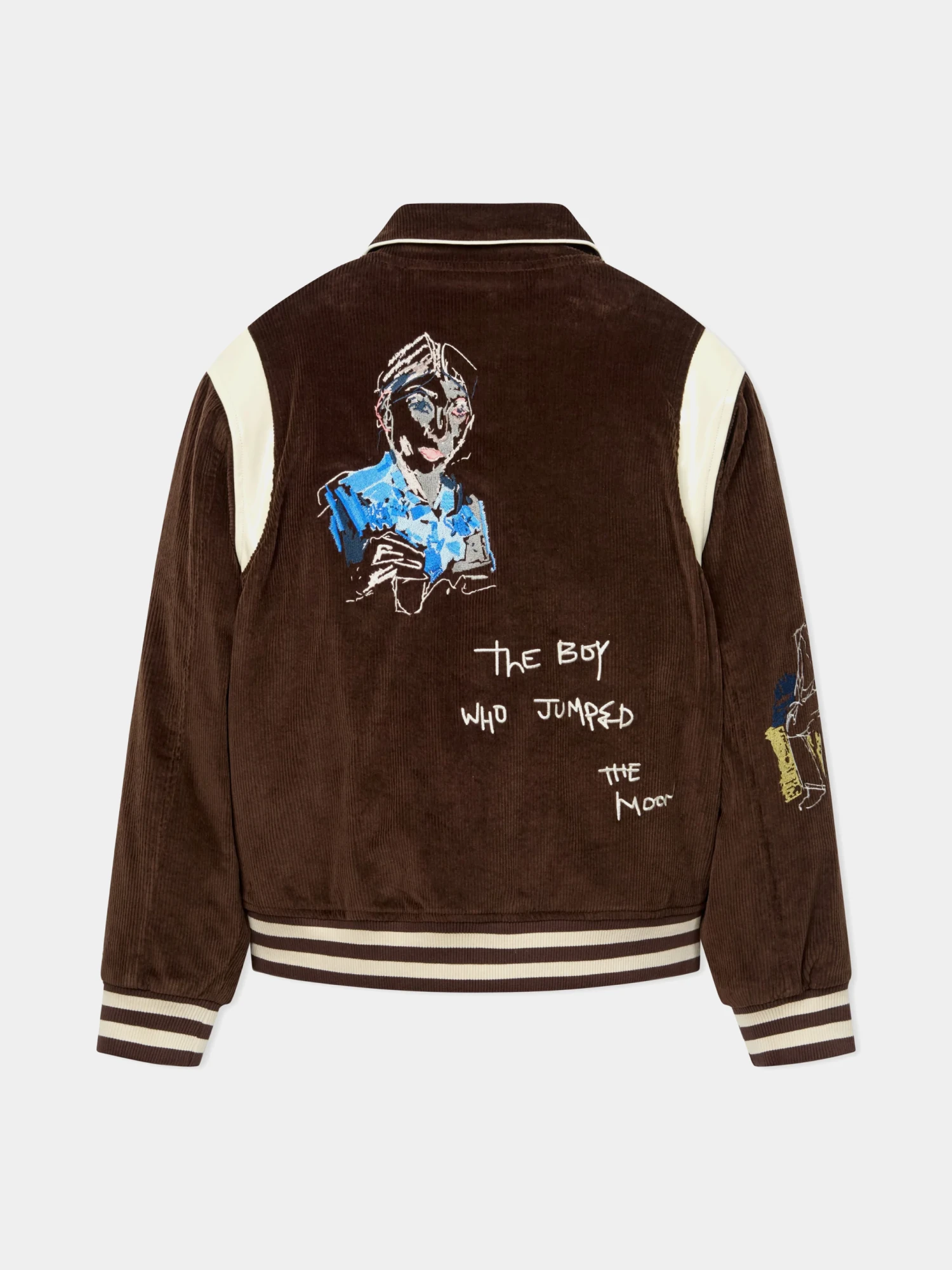 Куртка KidSuper Washed Corduroy Embroidered Faces Brown