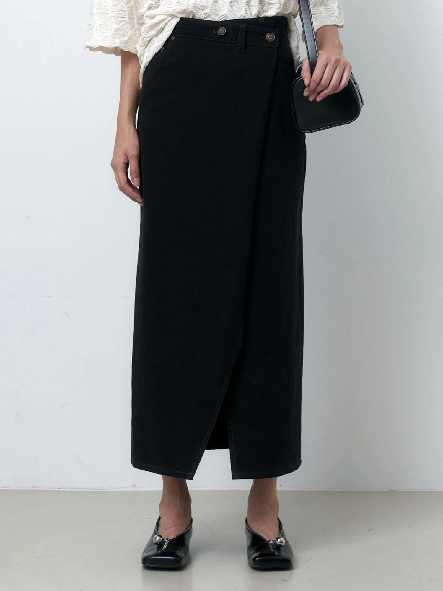 Женская юбка EPINGLER Folding Denim Long Black