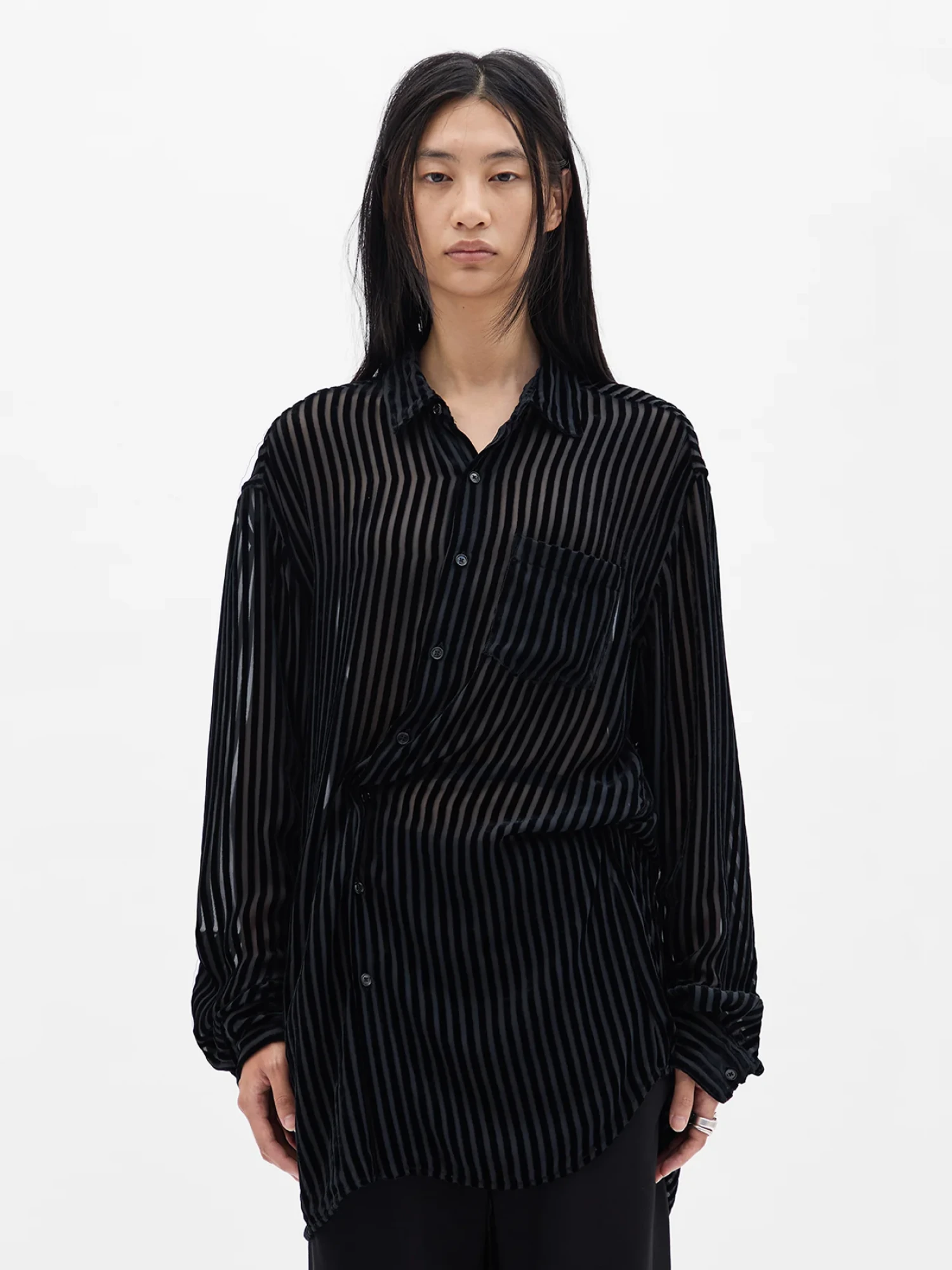Женская рубашка Ann Demeulemeester Striped Elisabeth Black