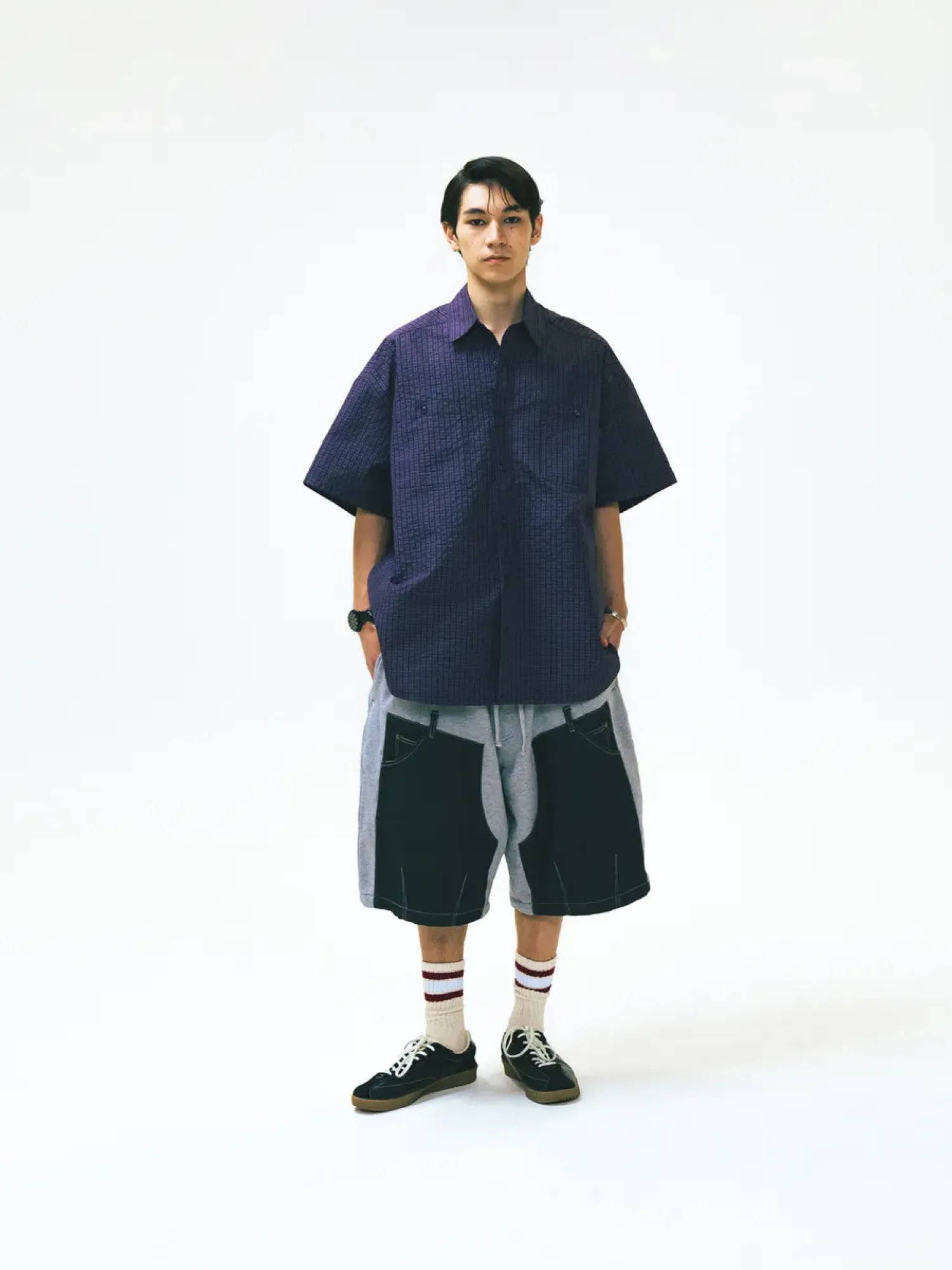 Рубашка ANGLAN Huge Check Work Shirt Purple