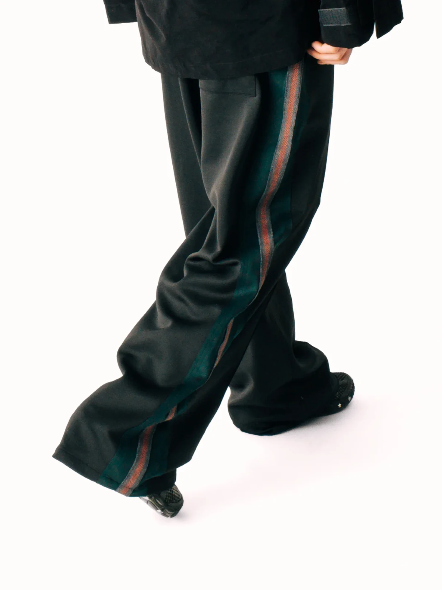 Брюки Jungles Jungles Weave Trim Pintuck Black