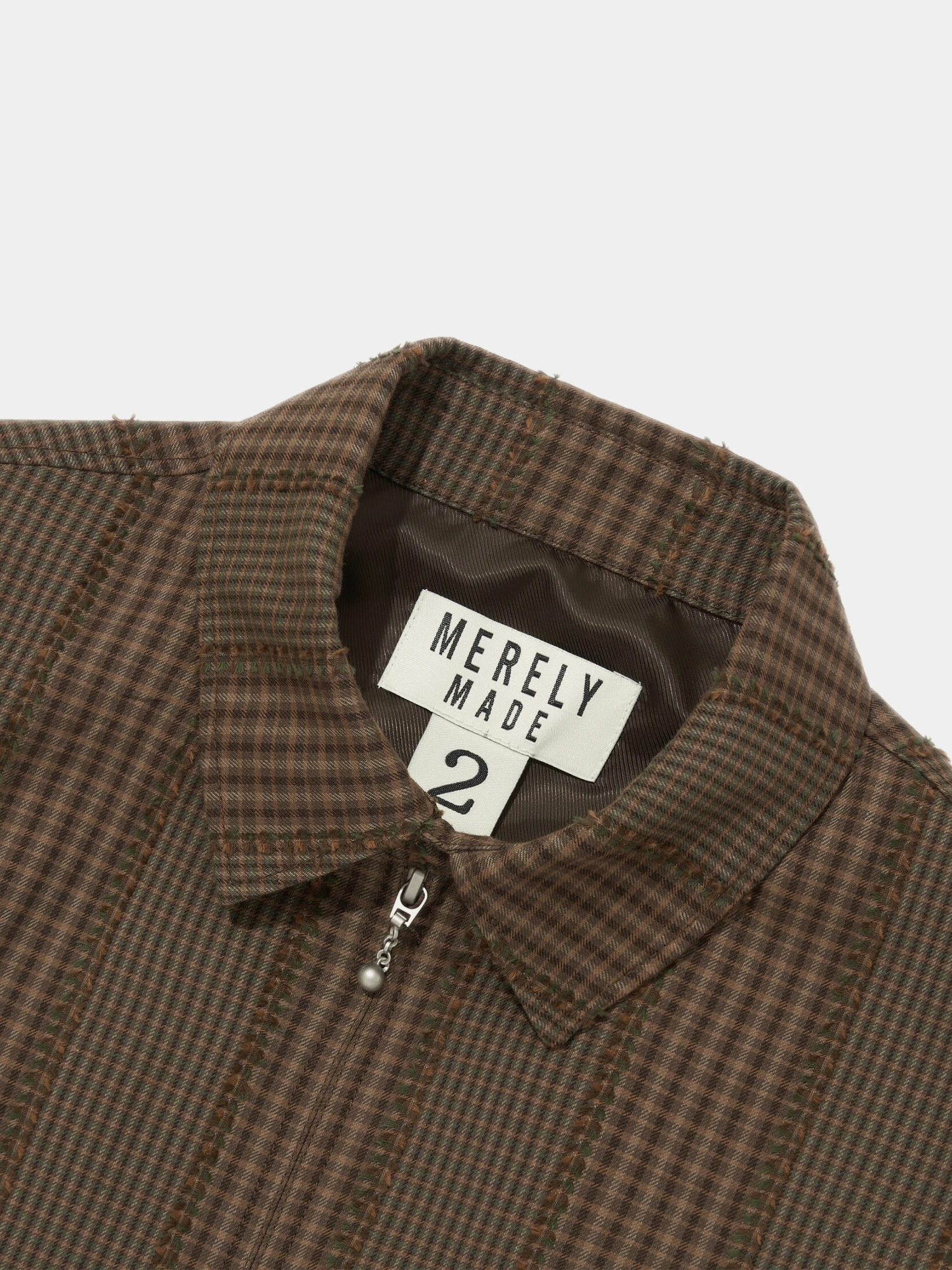 Овершот MERELY MADE Premium Banshu-Ori Fringe Check Brown