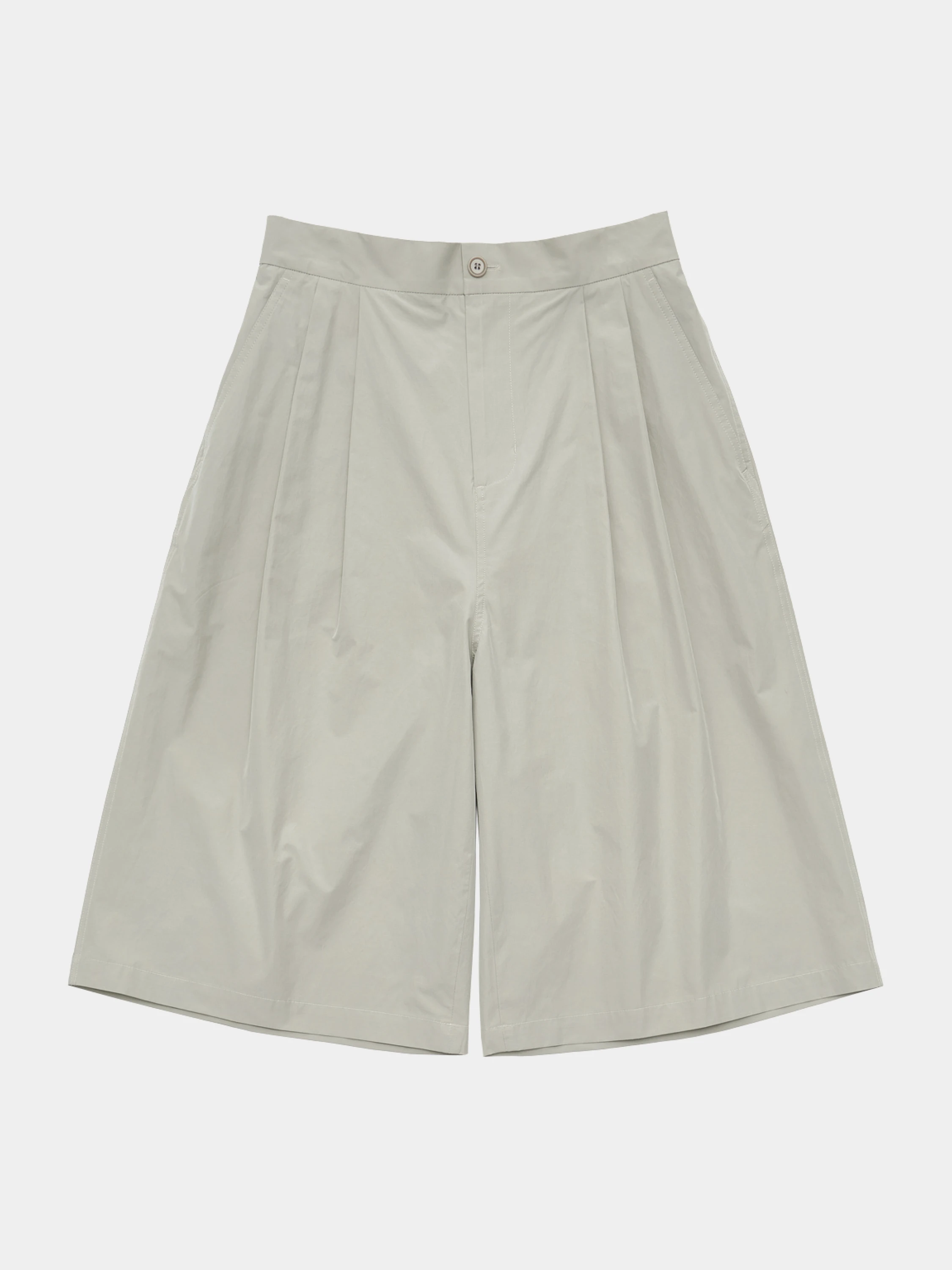 Шорты AMOMENTO Two Tuck Wide Shorts Grey Beige