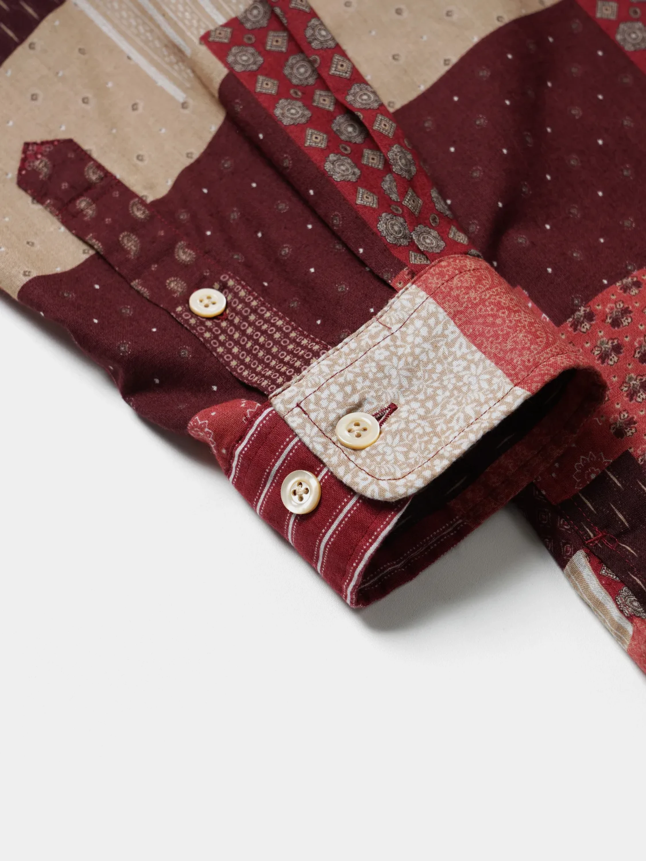 Рубашка FrizmWORKS Mixed Patchwork Burgundy