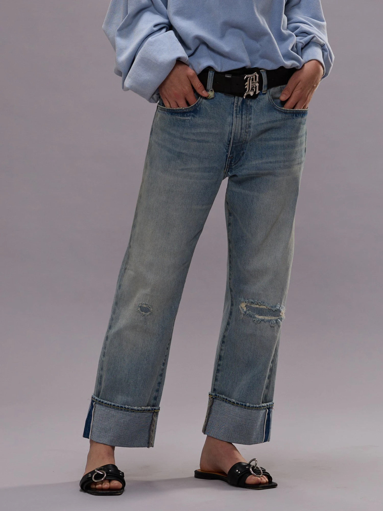 Женские джинсы R13 Cuffed X-BF Jean Blue
