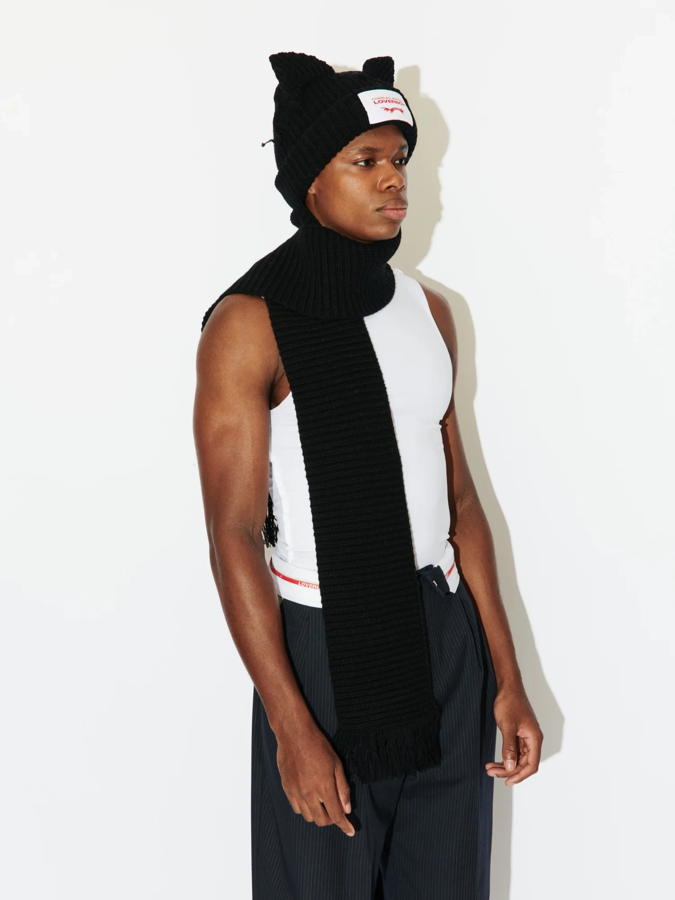 Шапка-шарф Charles Jeffrey Loverboy Chunky Ears Beanie Black