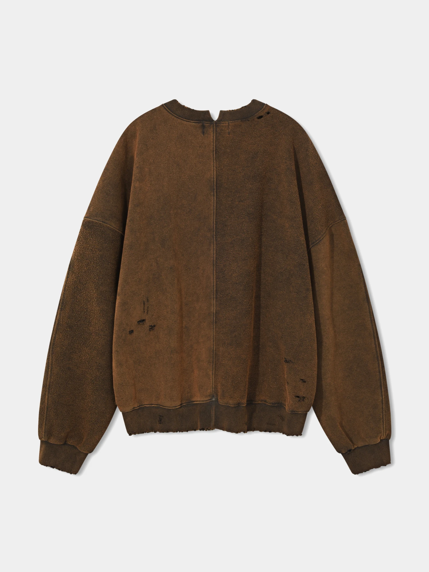 Свитшот ANGLAN Two Face Damage Logo Washed Brown