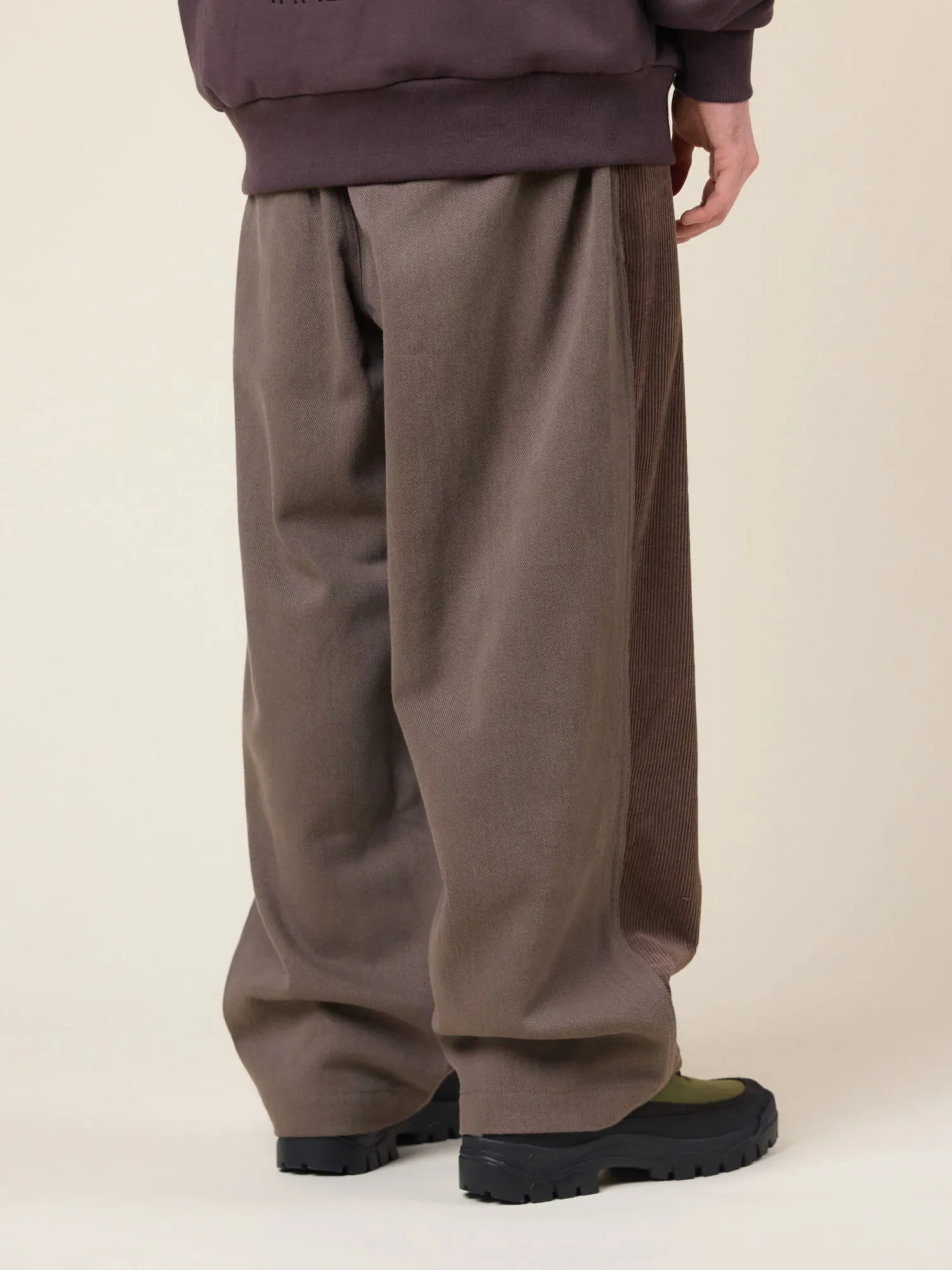 Брюки MERELY MADE Premium Dual Fabric Contrast Wide Cocoa Brown
