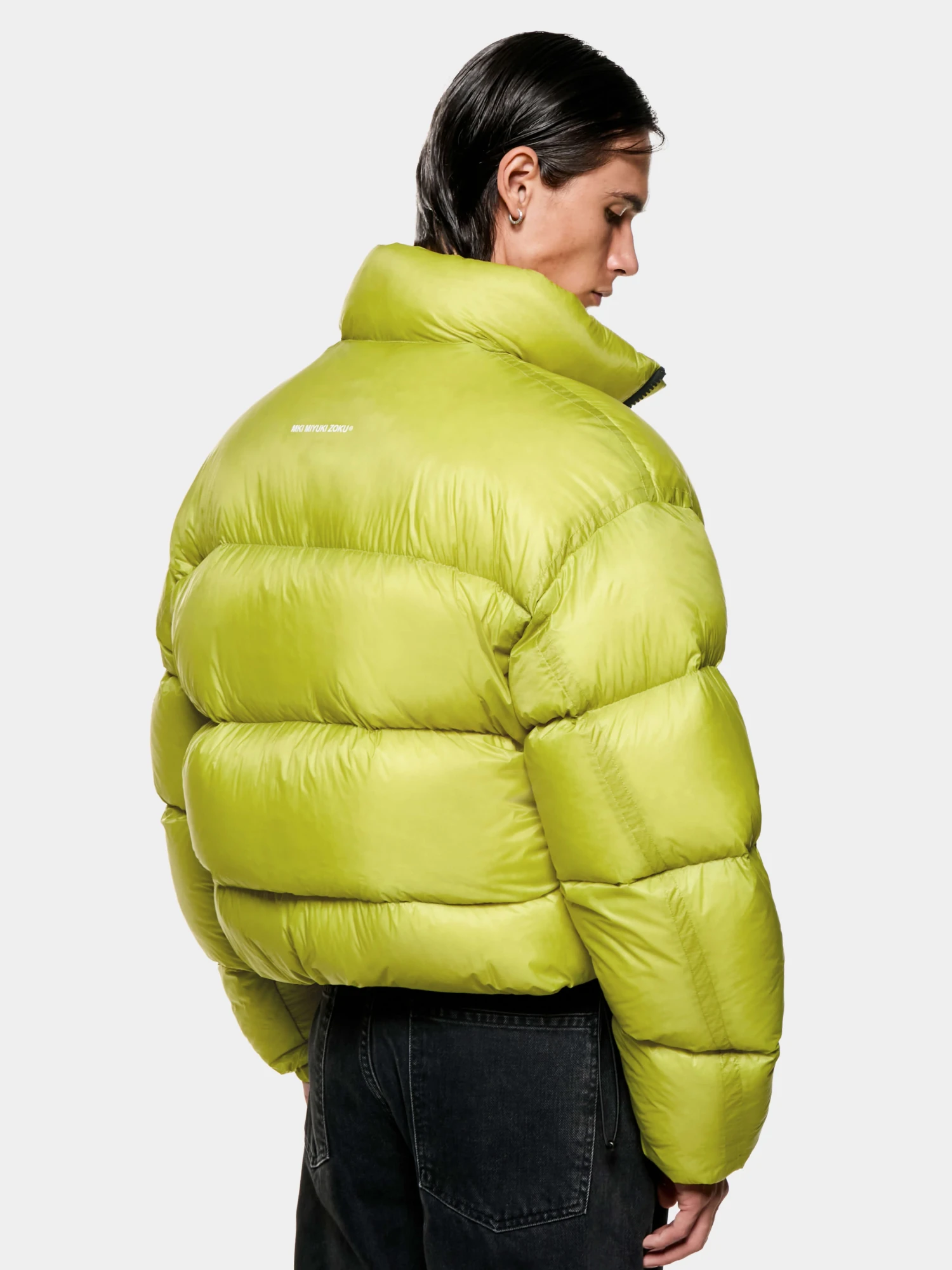 Пуховик MKI MIYUKI ZOKU Translucent Funnel Neck Bubble Jack Chartreuse