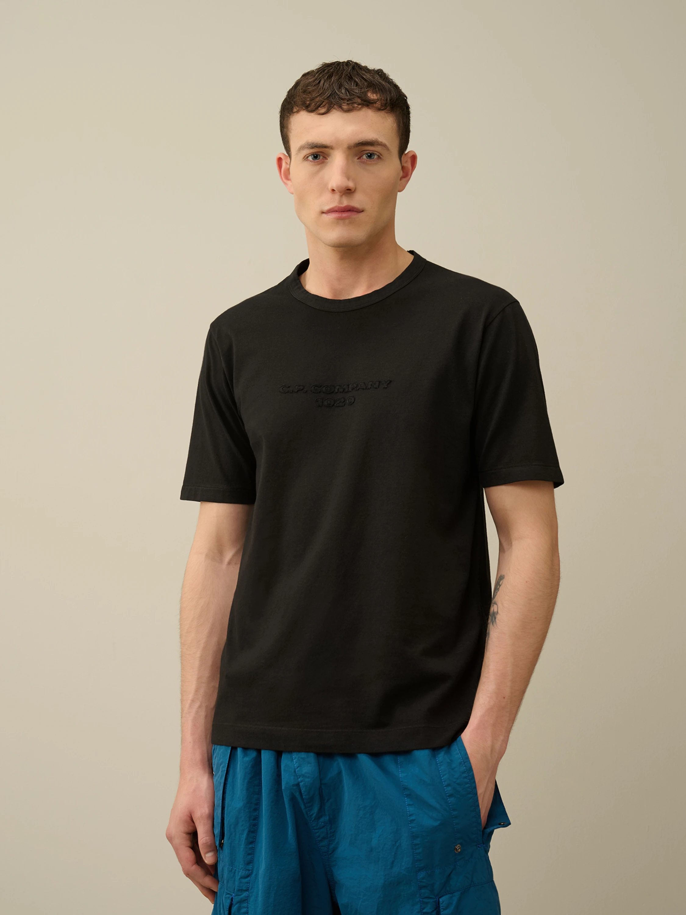 Футболка C.P. Company 1020 Jersey Logo Black
