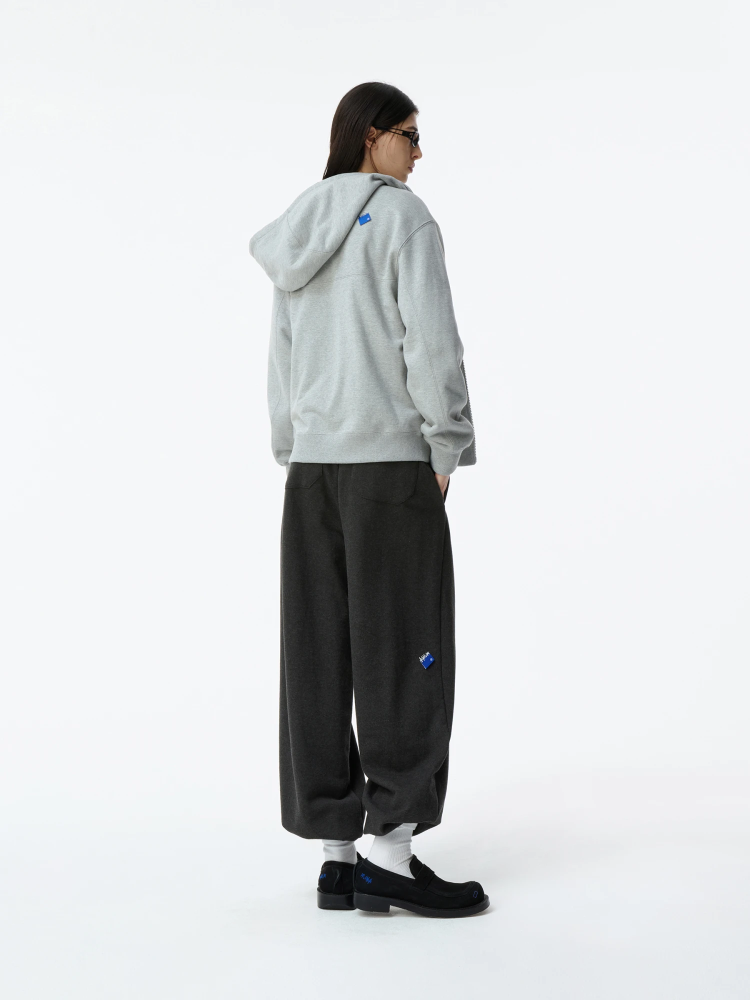 Зип-худи ADERERROR Sig; BL Tag 01 Grey