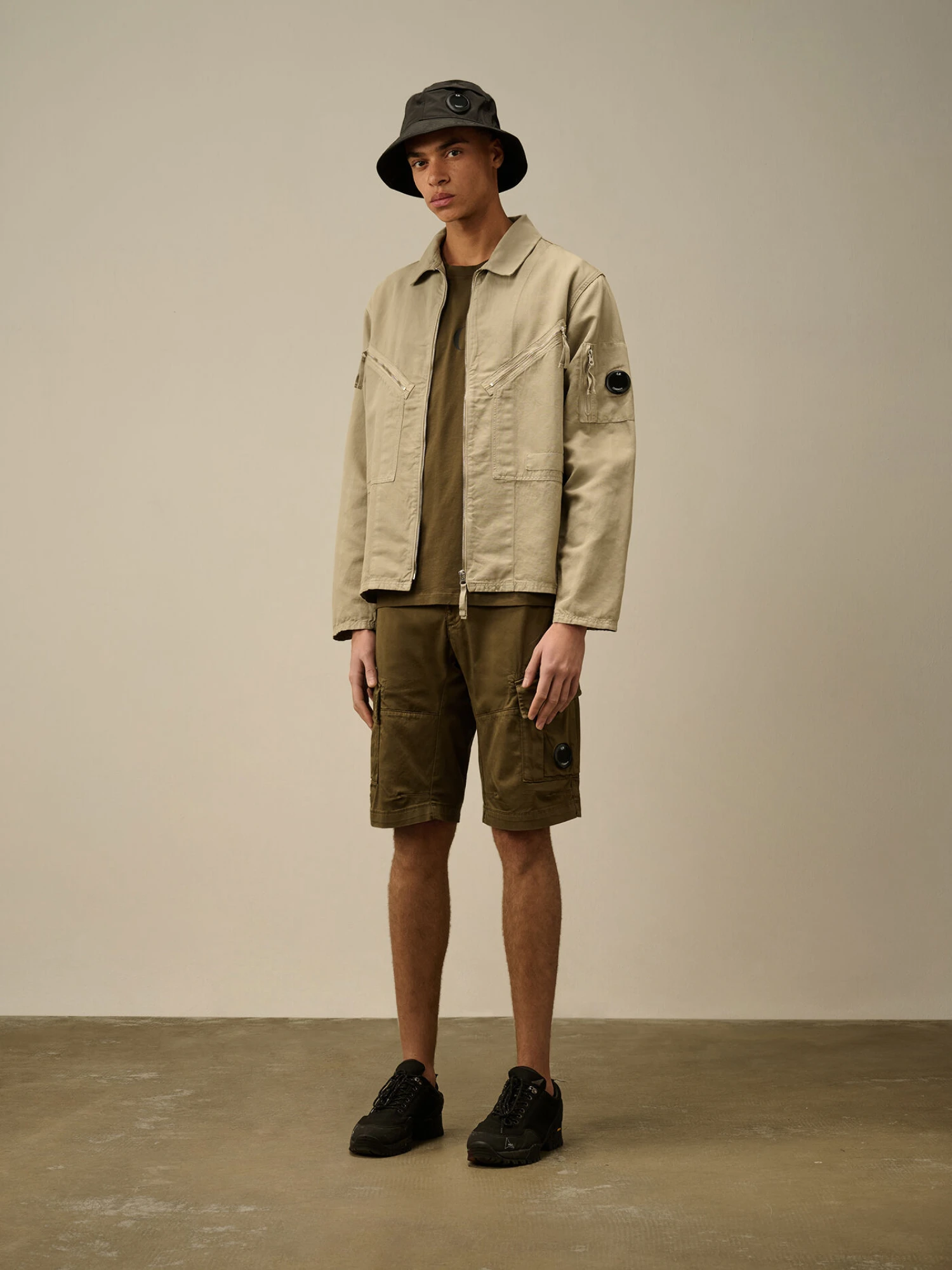 Овершот C.P. Company Cotton Linen Full Zip Vintage Khaki