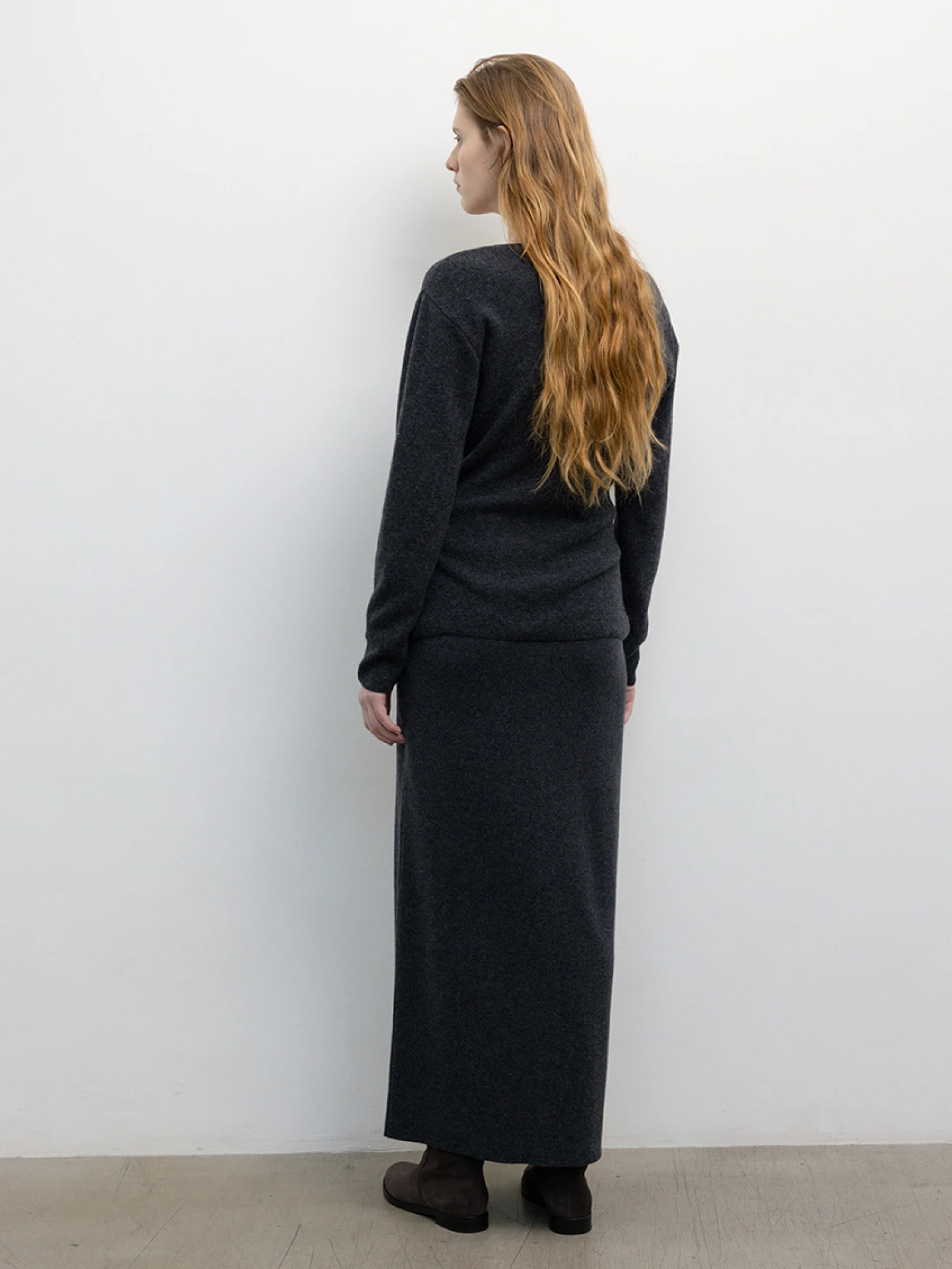 Женская юбка LE17SEPTEMBRE Button Straight Knit Charcoal