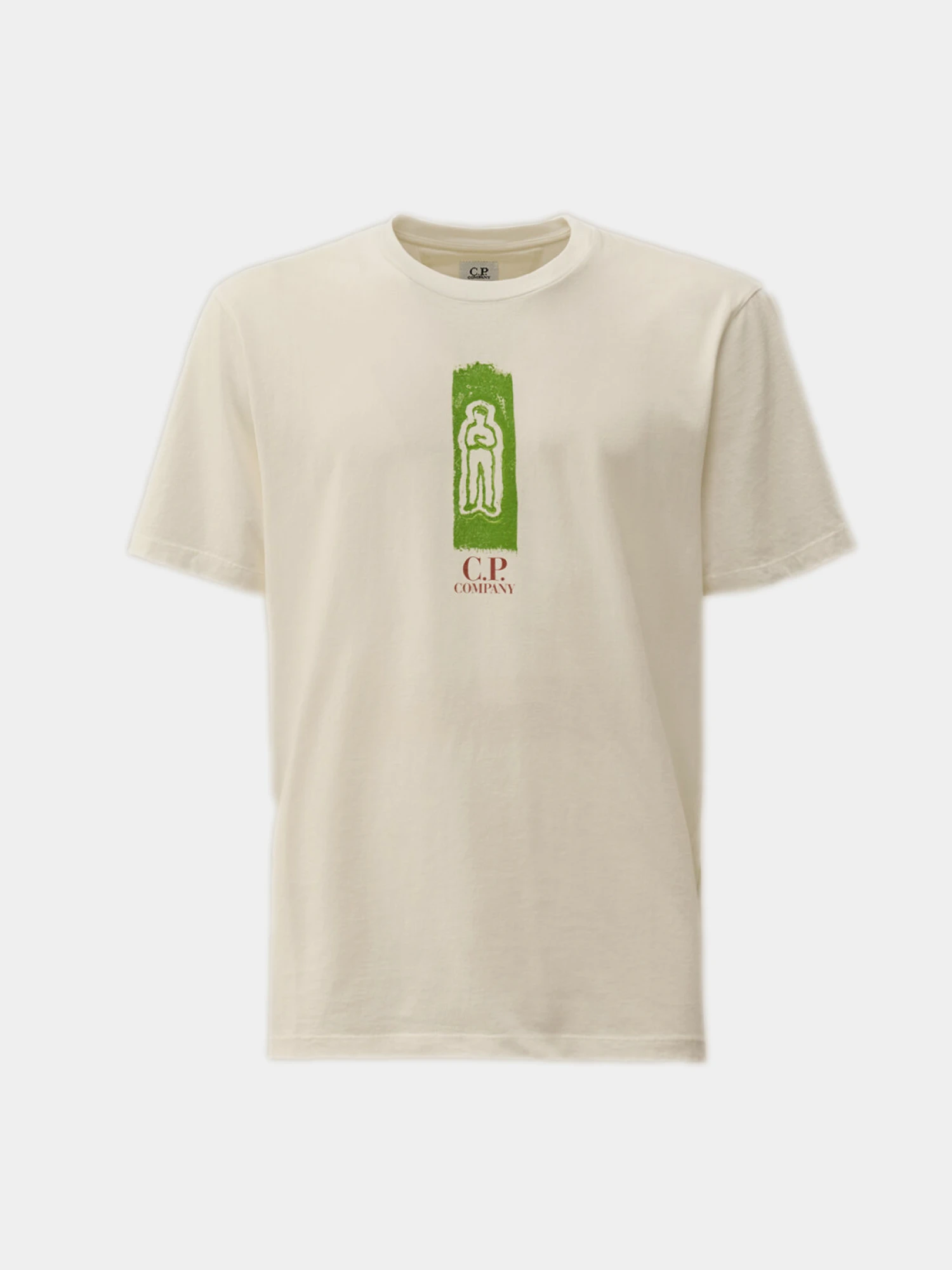 Футболка C.P. Company 24/1 Jersey Front And Back Logo Gauze White
