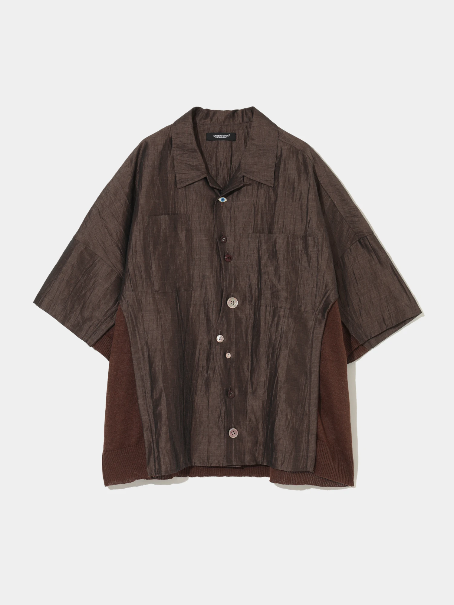 Рубашка UNDERCOVER Asymmetric Mismatched Buttons Brown