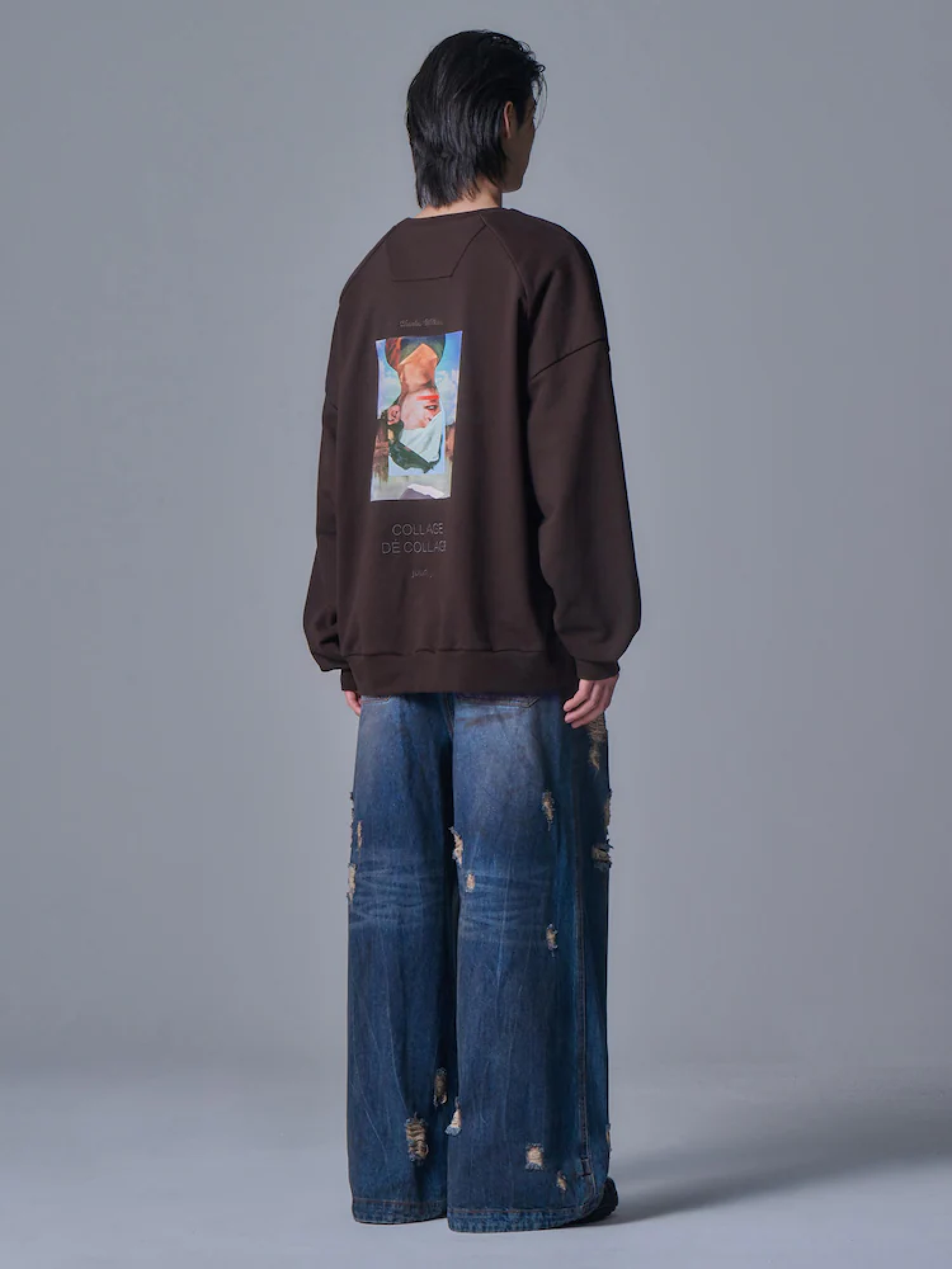 Джинсы JUUN.J Oil-Washed Distressed Denim Blue
