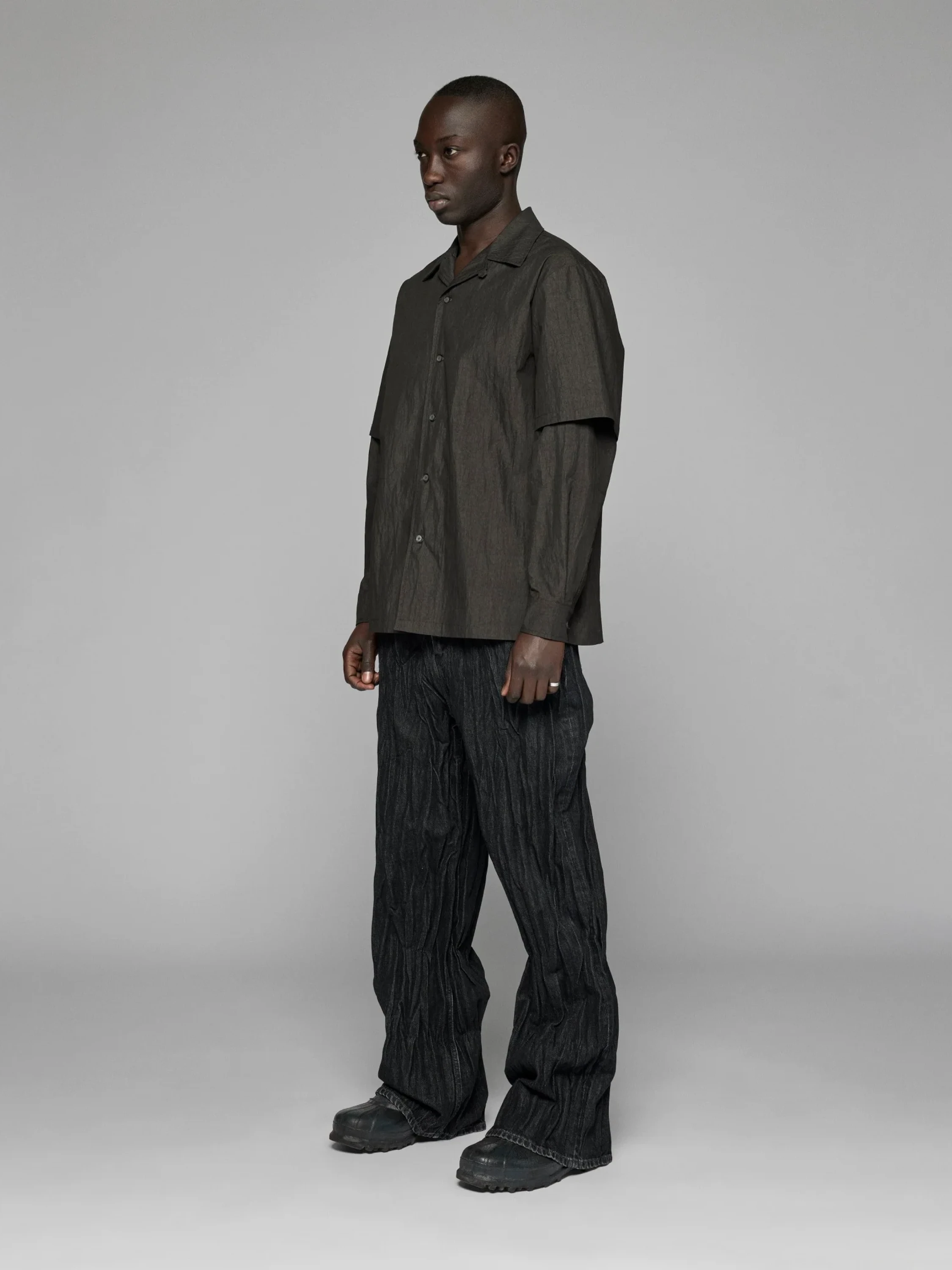 Рубашка Han Kjøbenhavn Two-Layered L/S Dark Grey