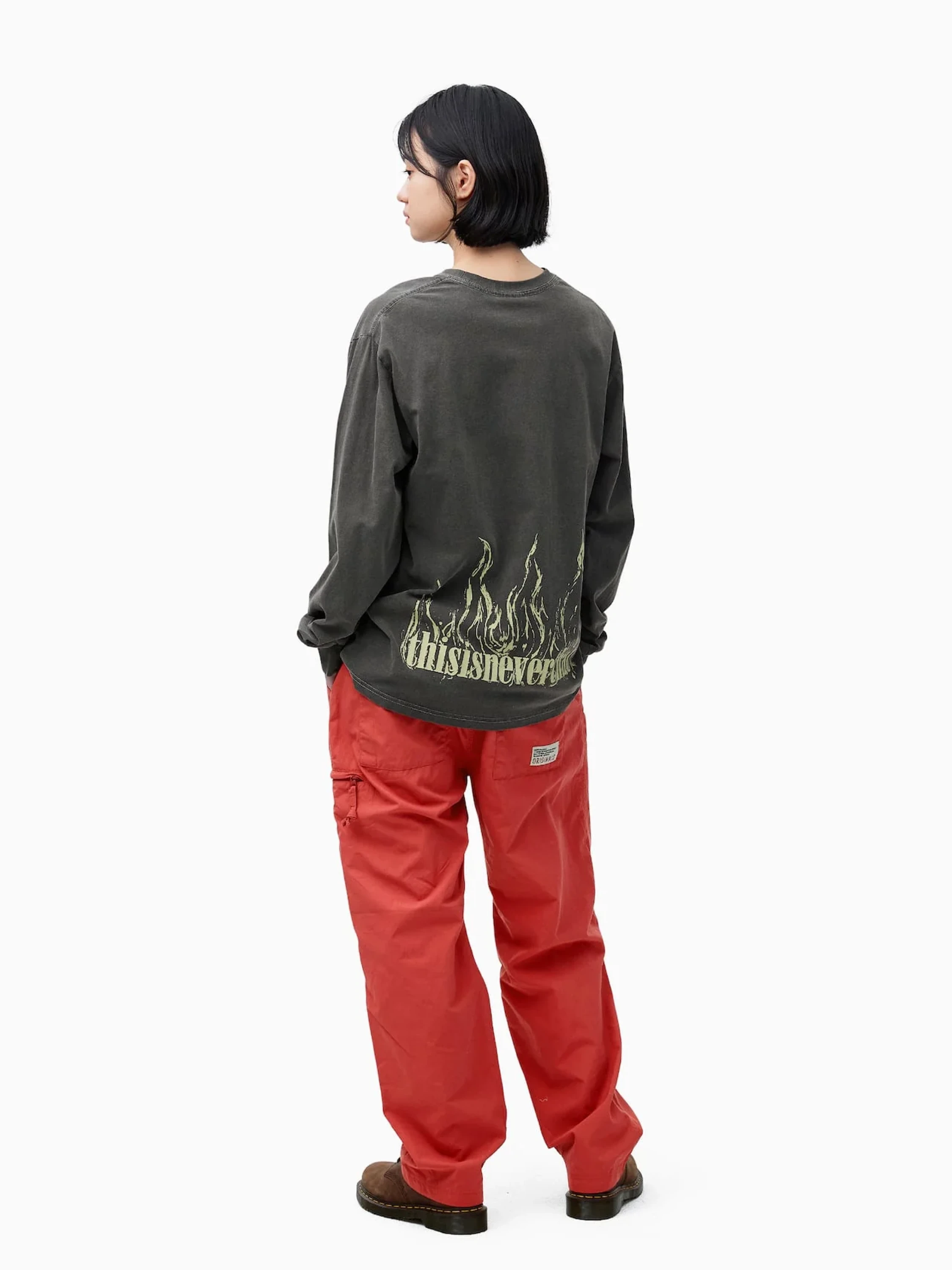 Лонгслив thisisneverthat Flame Onyx L/S Tee Charcoal