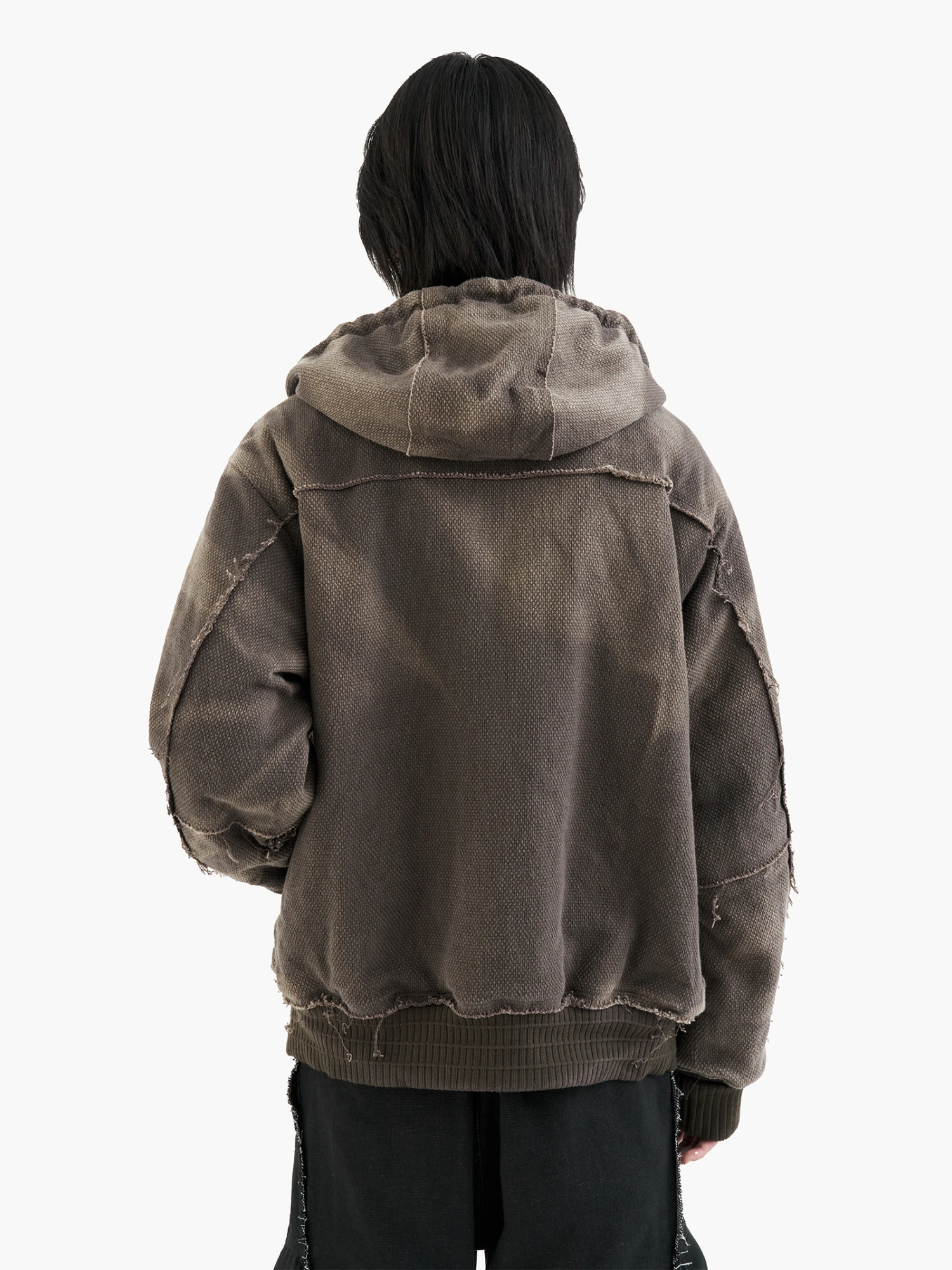 Бомбер JIYONGKIM Sun-Bleached Raw Edged Work Brown